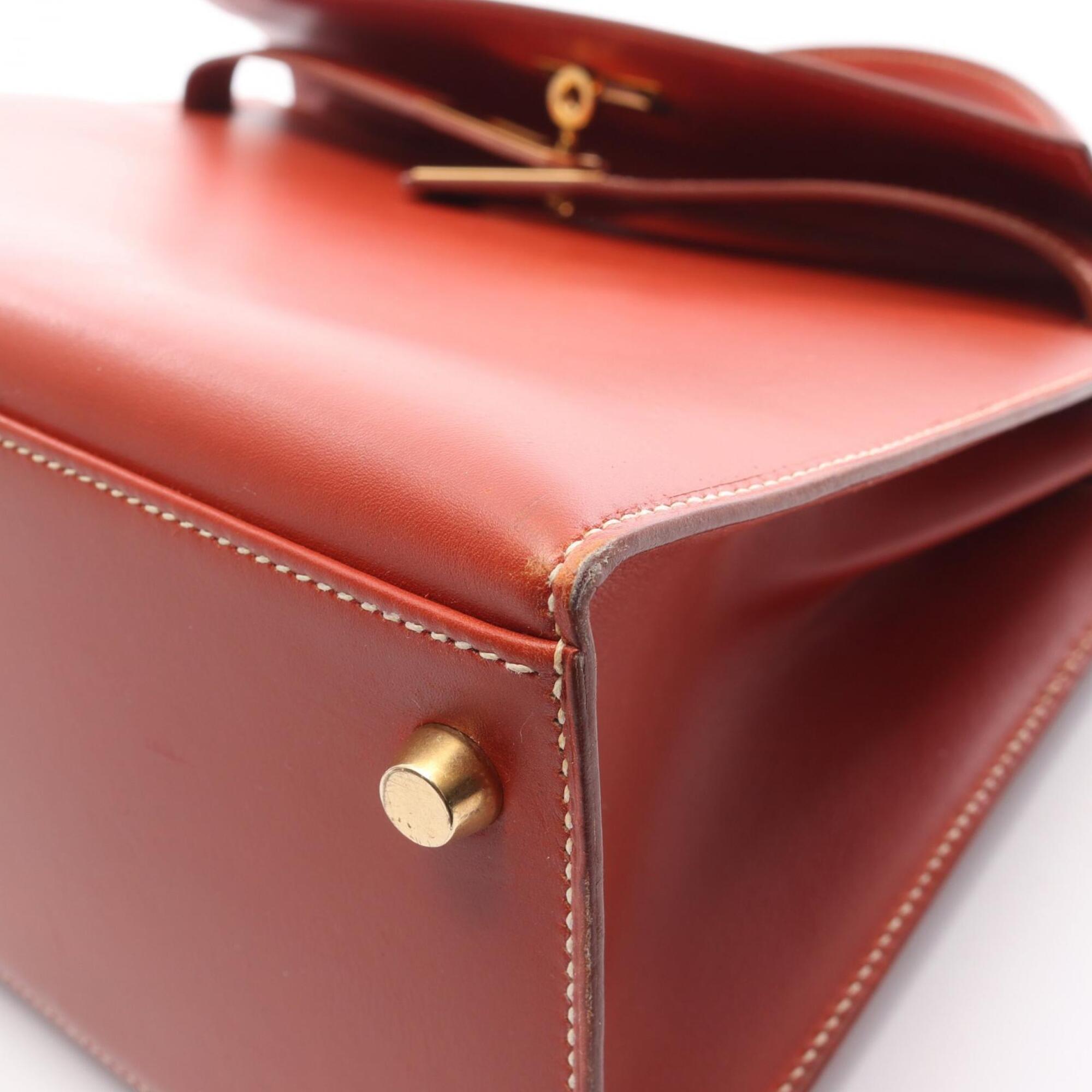 Hermes Brown Box Calf Leather Handbag (Pre-Owned)