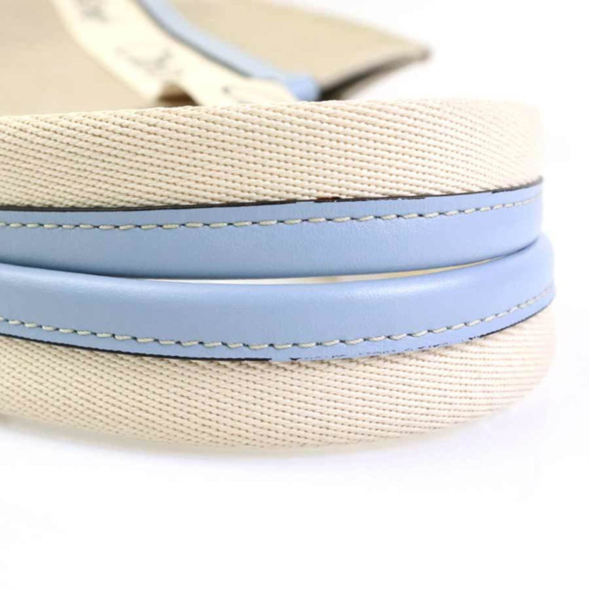 Chloé Beige Light Blue Canvas Leather Tote Bag (Pre-Owned)