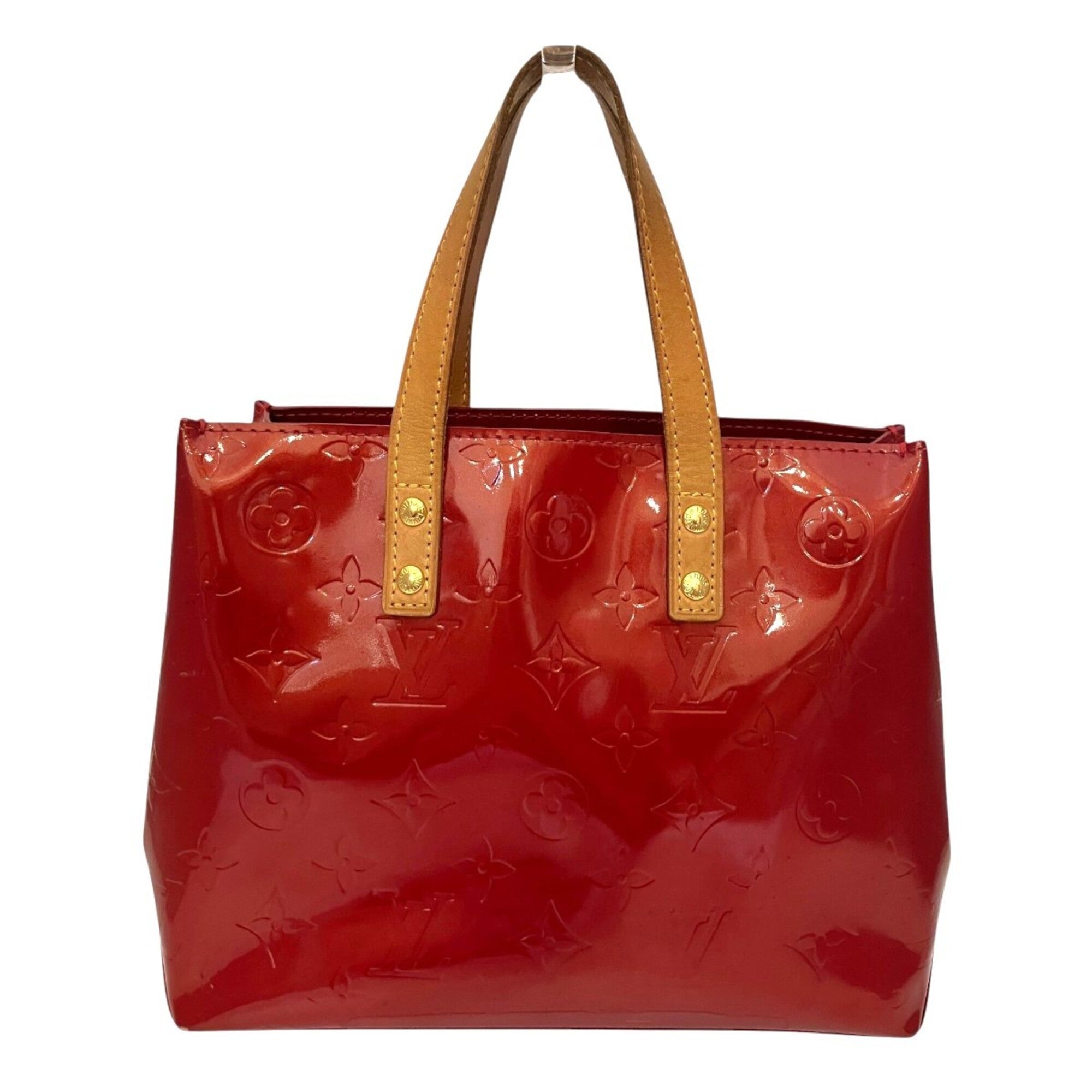 Louis Vuitton Red Color Vernis Leather Handbag (Pre-Owned)