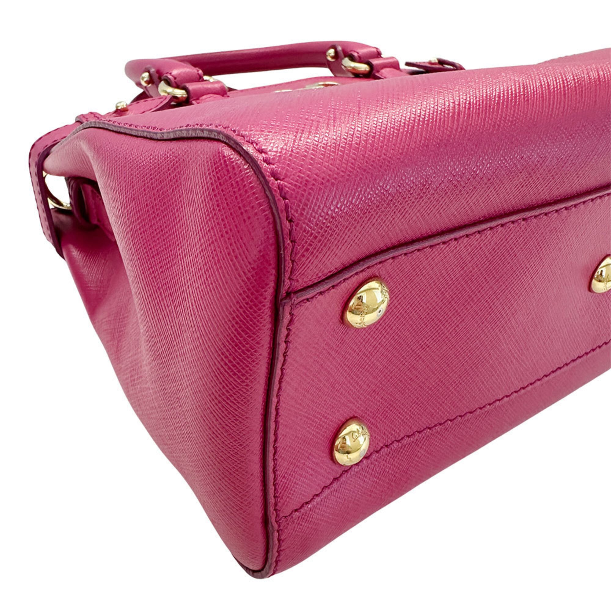 Salvatore Ferragamo Pink Leather Handbag Shoulder Bag (Pre-Owned)