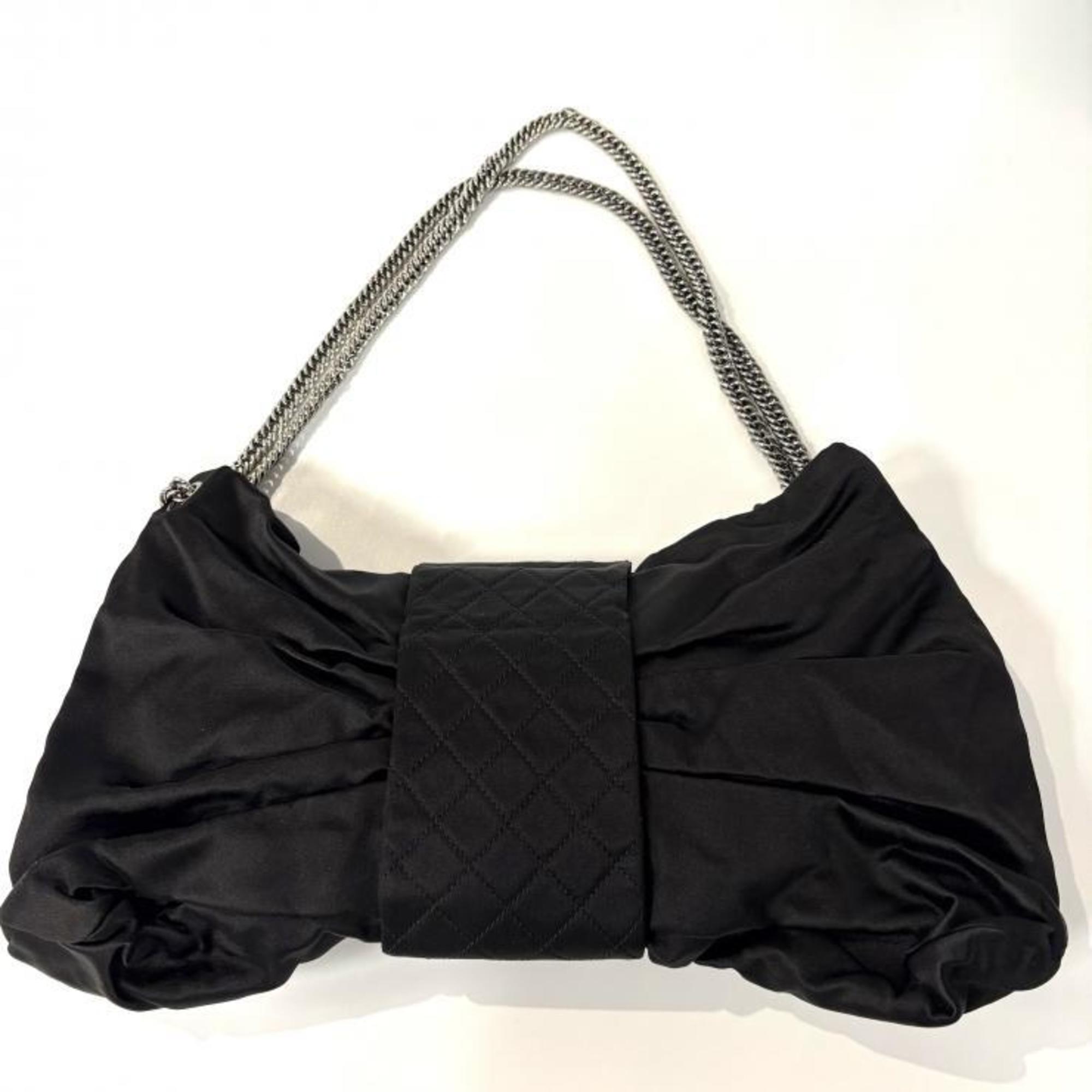 Chanel Black Satin Handbag (Pre-Owned)