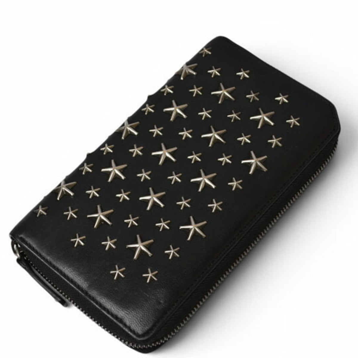 Jimmy Choo Black Leather Long Wallet (Bi-Fold) (Pre-Owned)