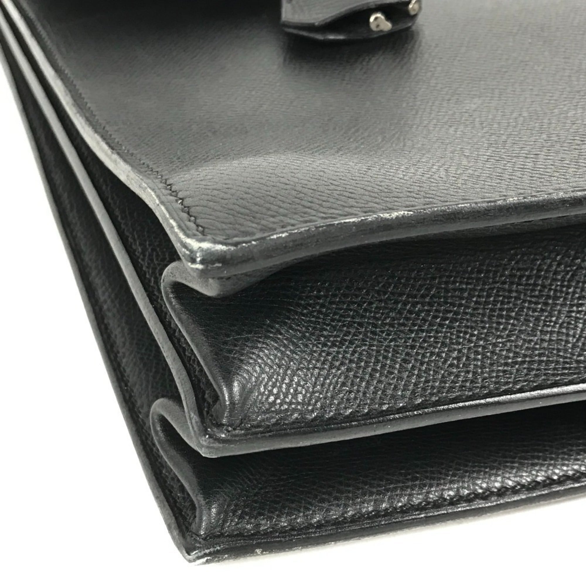 Hermes Black Leather Handbag Tote Bag (Pre-Owned)