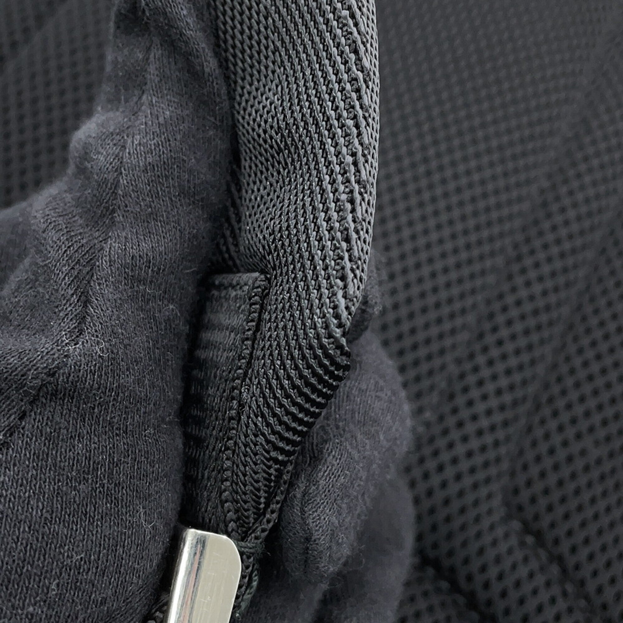 Prada Black Green Nylon Leather Backpack (Pre-Owned)