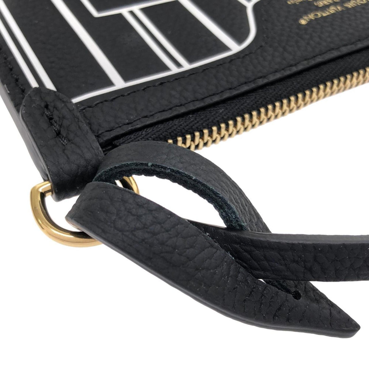 Louis Vuitton Black Marron Coated Canvas Leather Handbag Pouch (Pre-Owned)