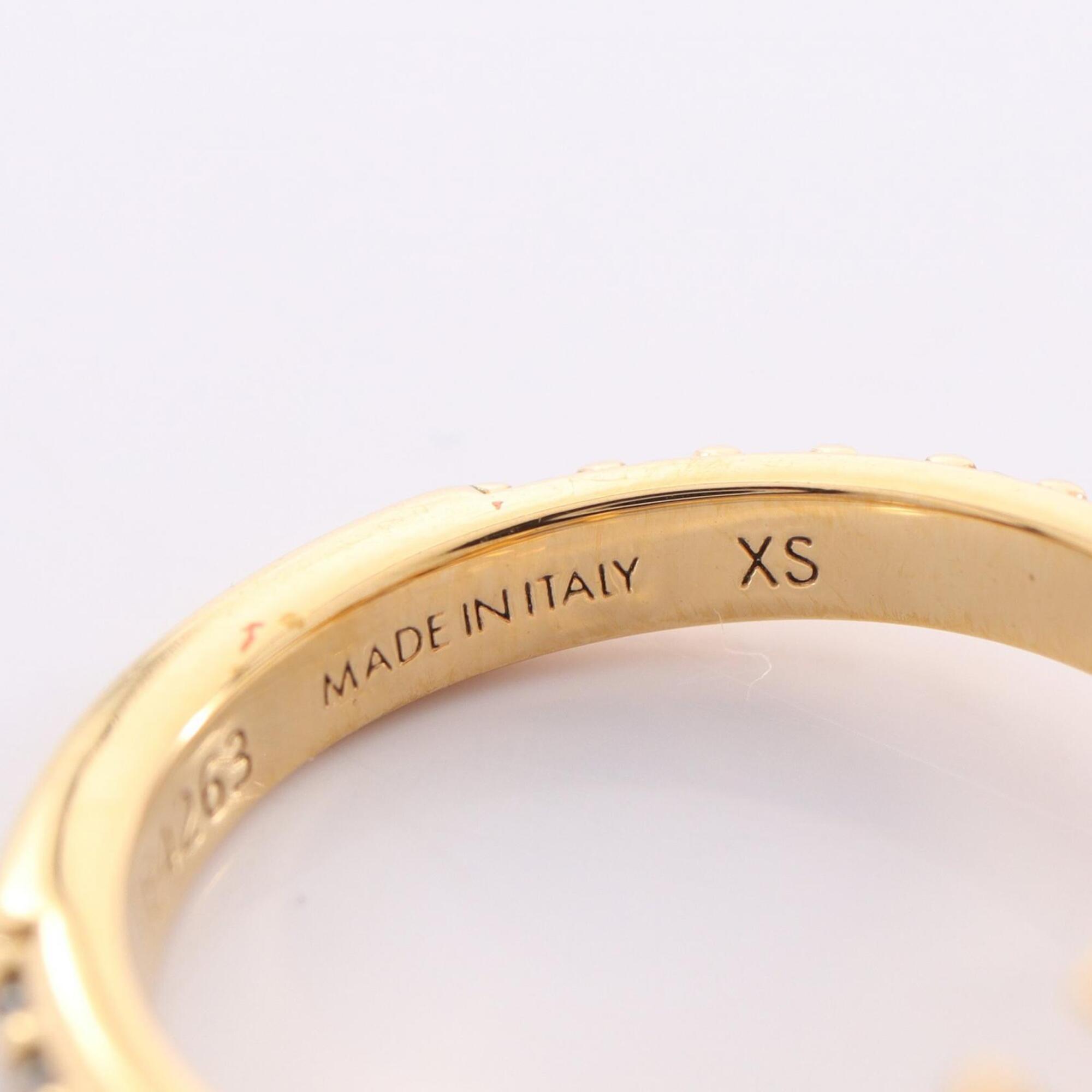Louis Vuitton Gold Clear Gold Plating Rhinestone Band Ring (Pre-Owned)