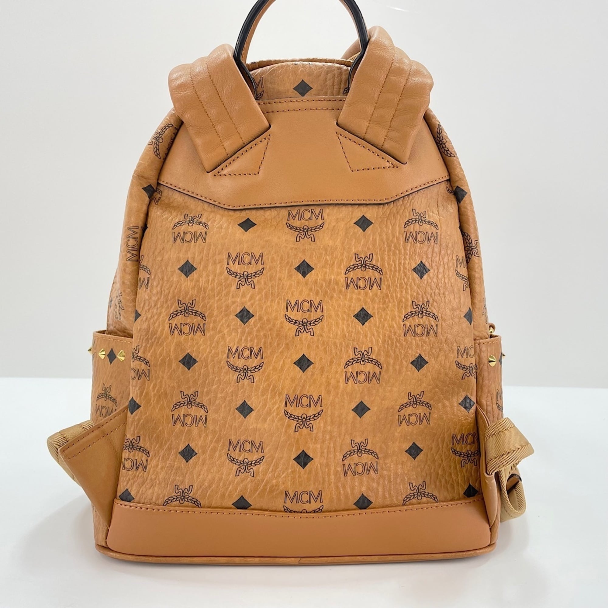 Mcm Beige Coated Canvas Backpack (Pre-Owned)