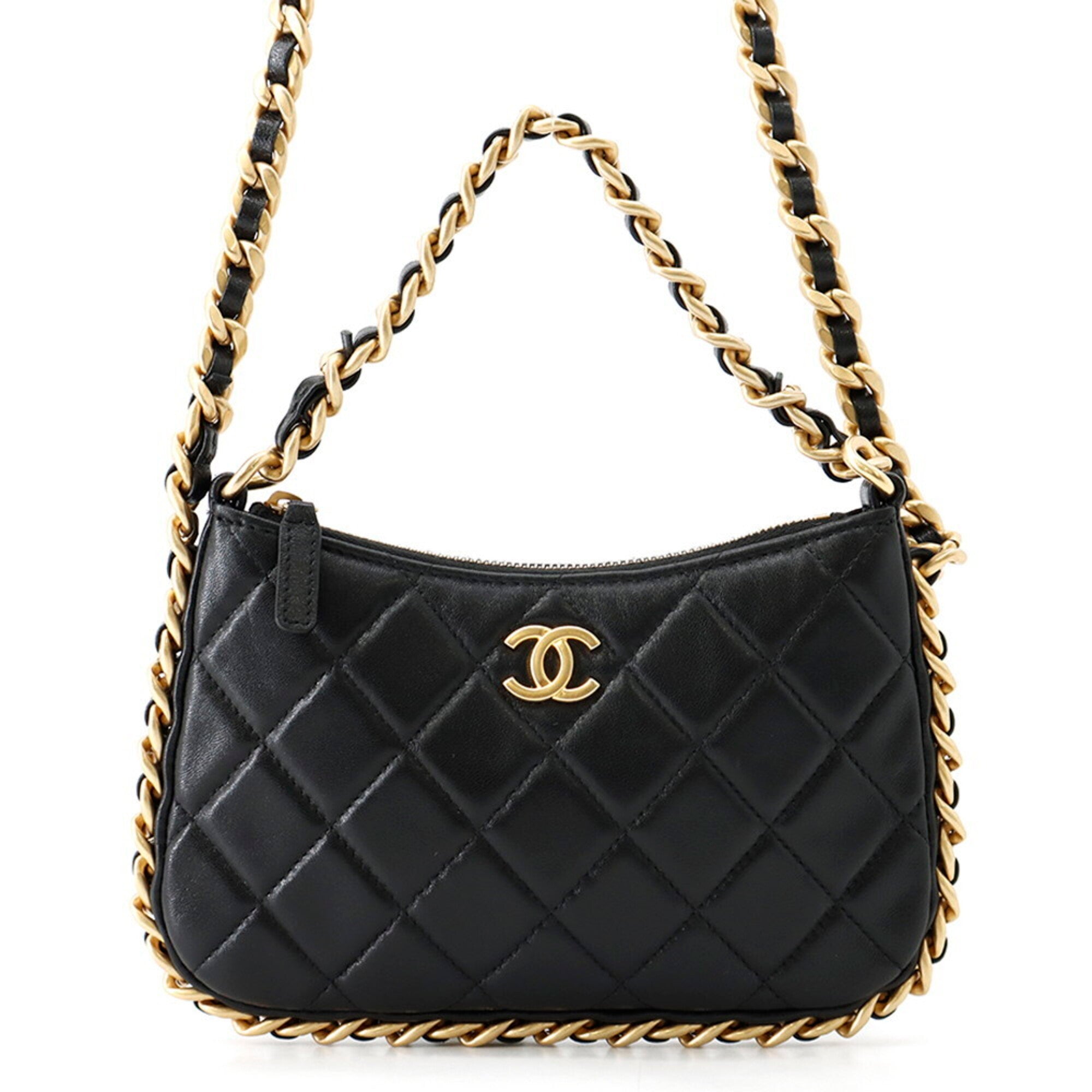 Chanel Black Leather Shoulder Bag (Pre-Owned)