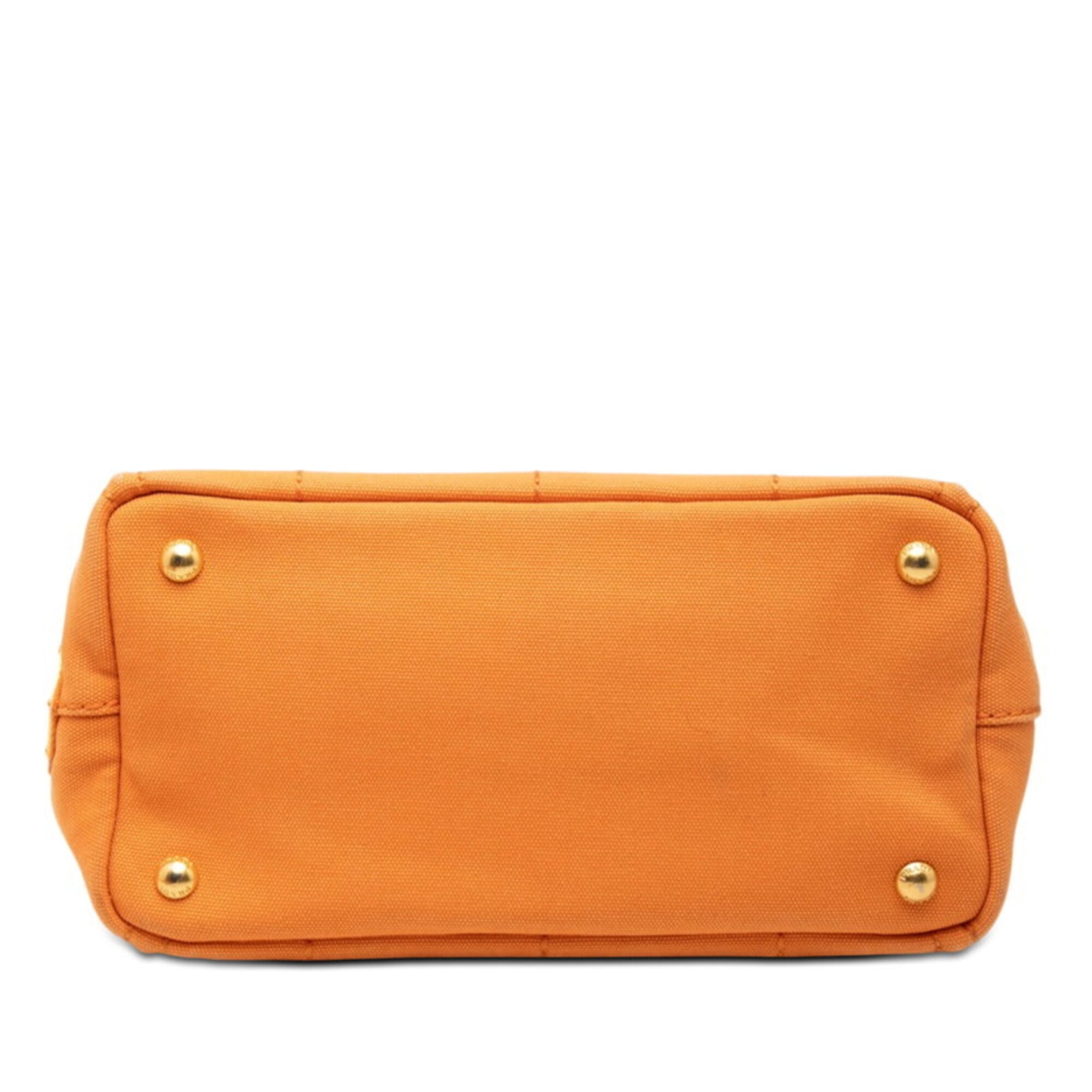 Prada Orange Canvas Handbag Shoulder Bag (Pre-Owned)