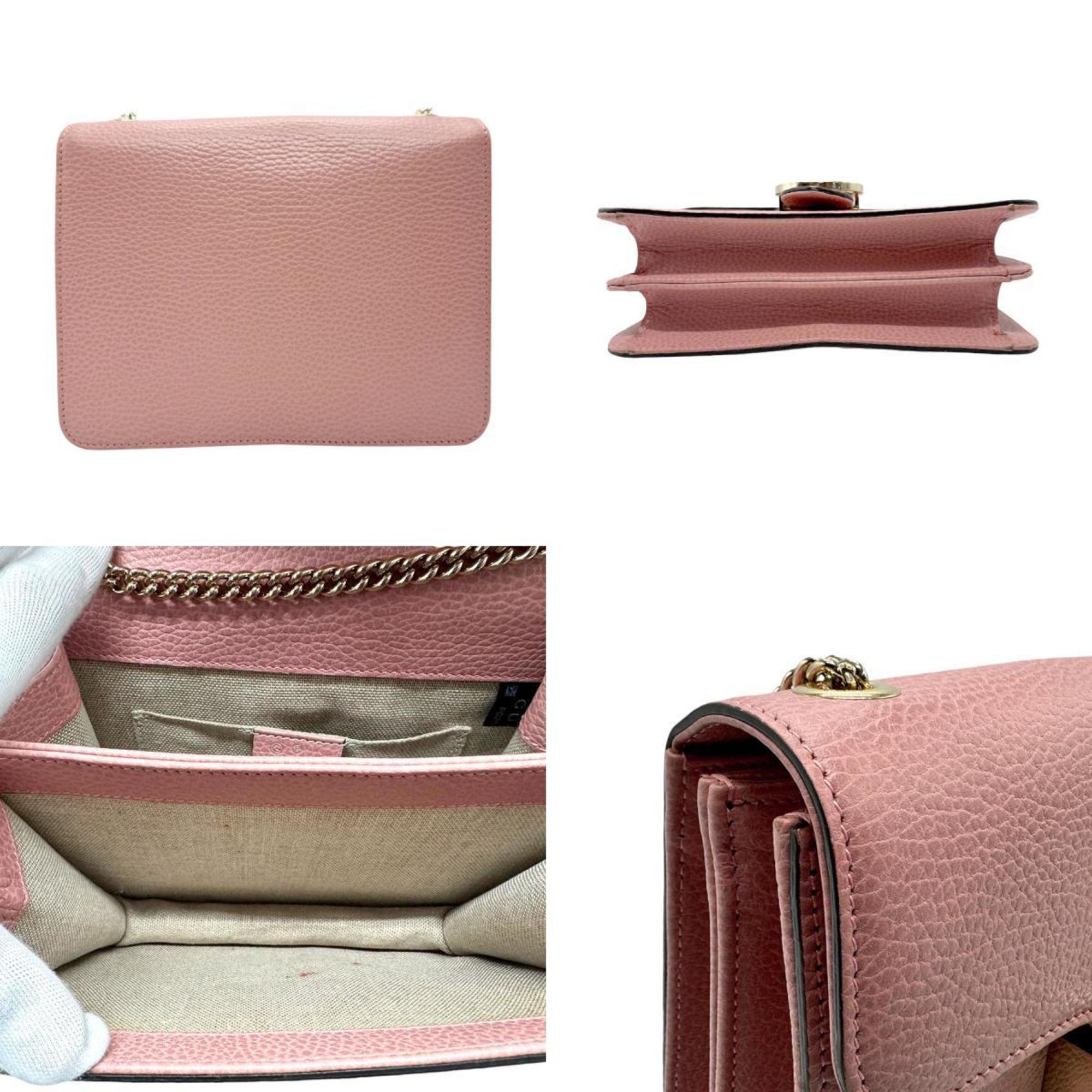 Gucci Pink Leather Shoulder Bag (Pre-Owned)