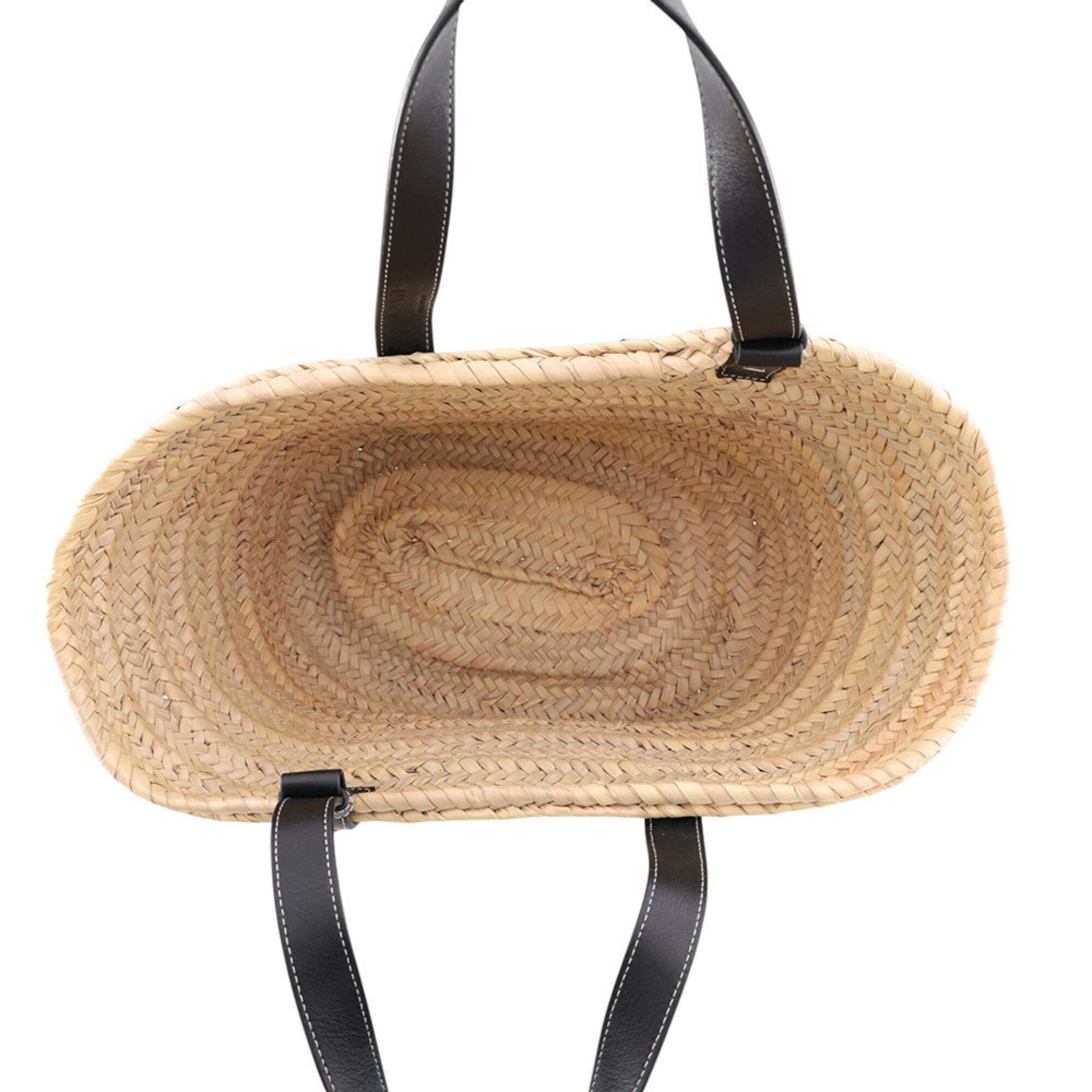 Loewe Black Raffia Leather Basket Handbag Tote Bag (Pre-Owned)
