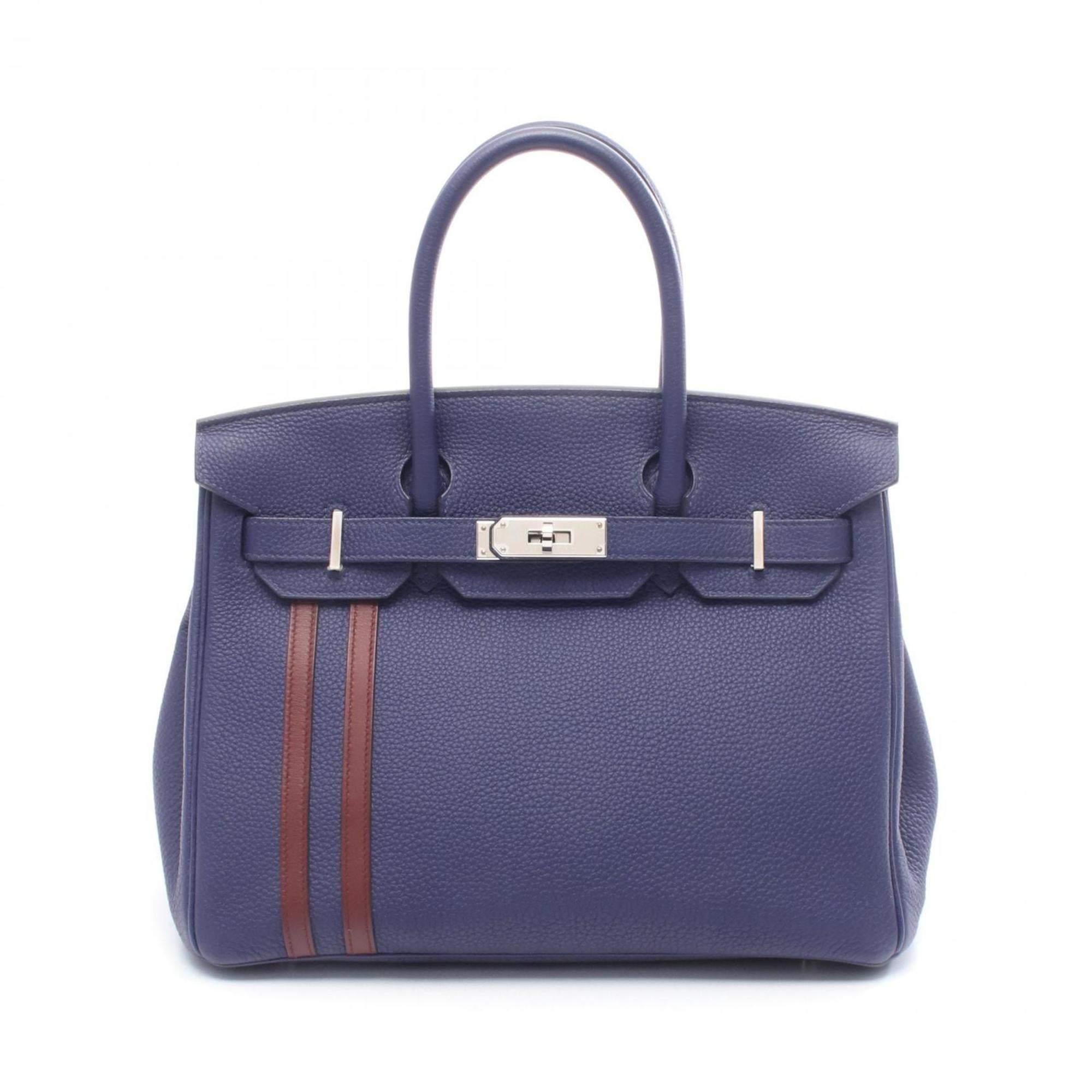 Hermes Blue Bordeaux Leather Handbag (Pre-Owned)