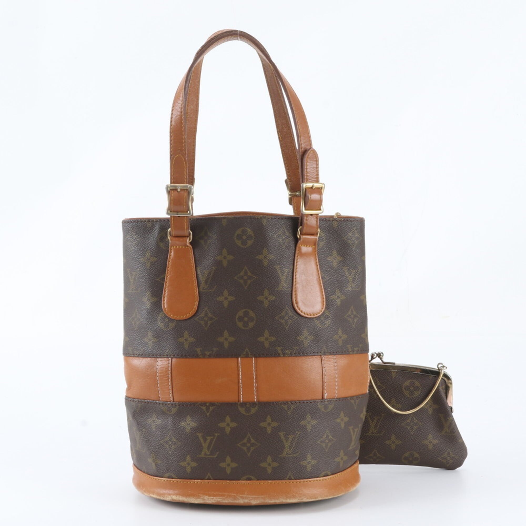 Louis Vuitton Brown Monogram Leather Coated Canvas Handbag Tote Bag (Pre-Owned)