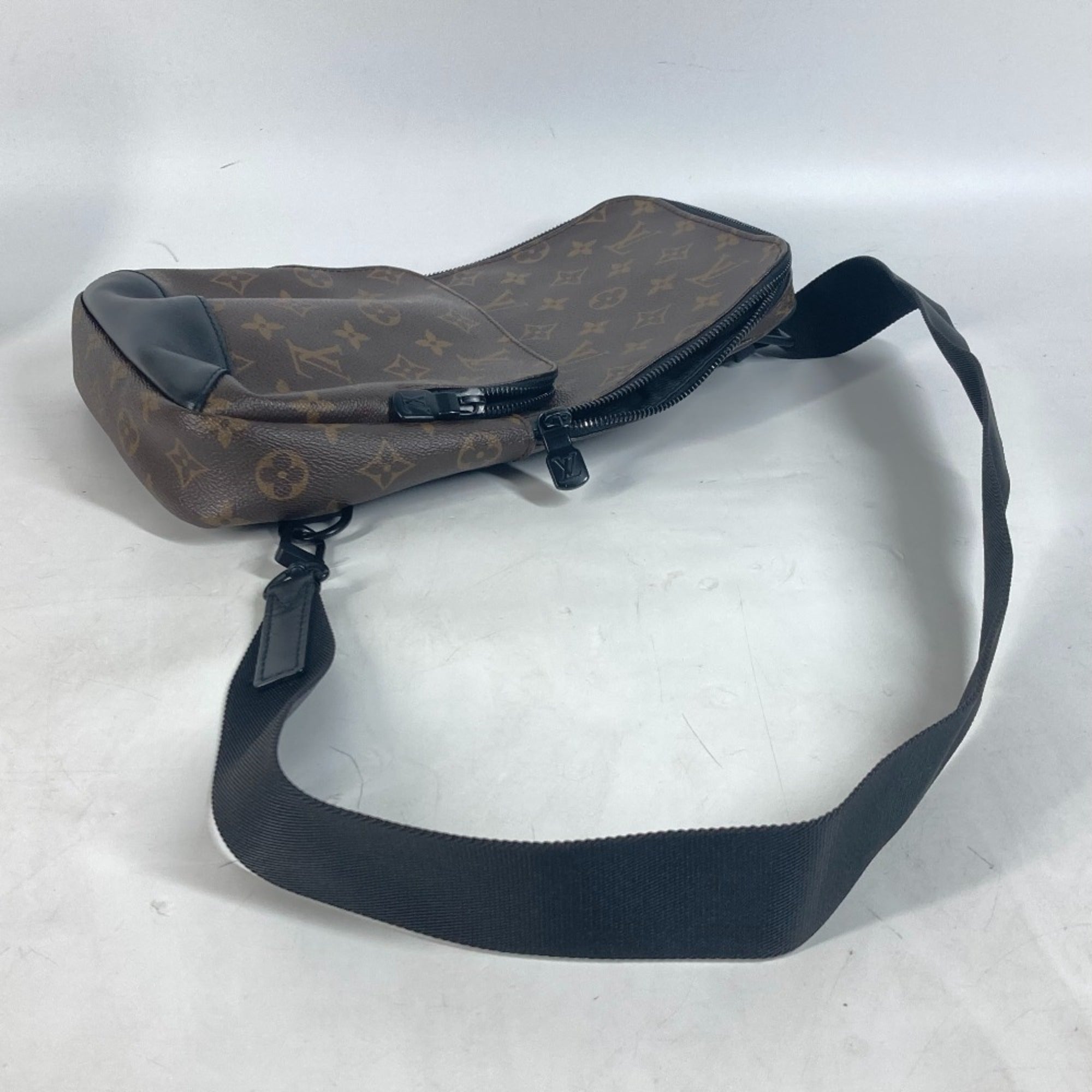 Louis Vuitton Black Brown Monogram Canvas Sling Bag (Pre-Owned)