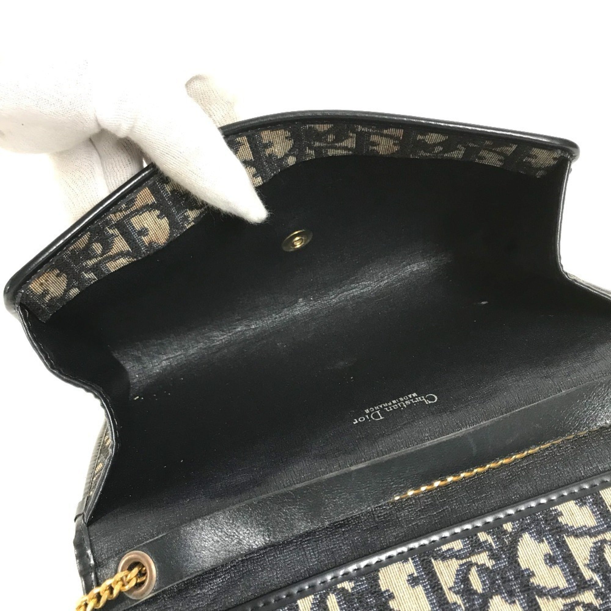Christian Dior Navy Trotter Clutch Bag Shoulder Bag (Pre-Owned)