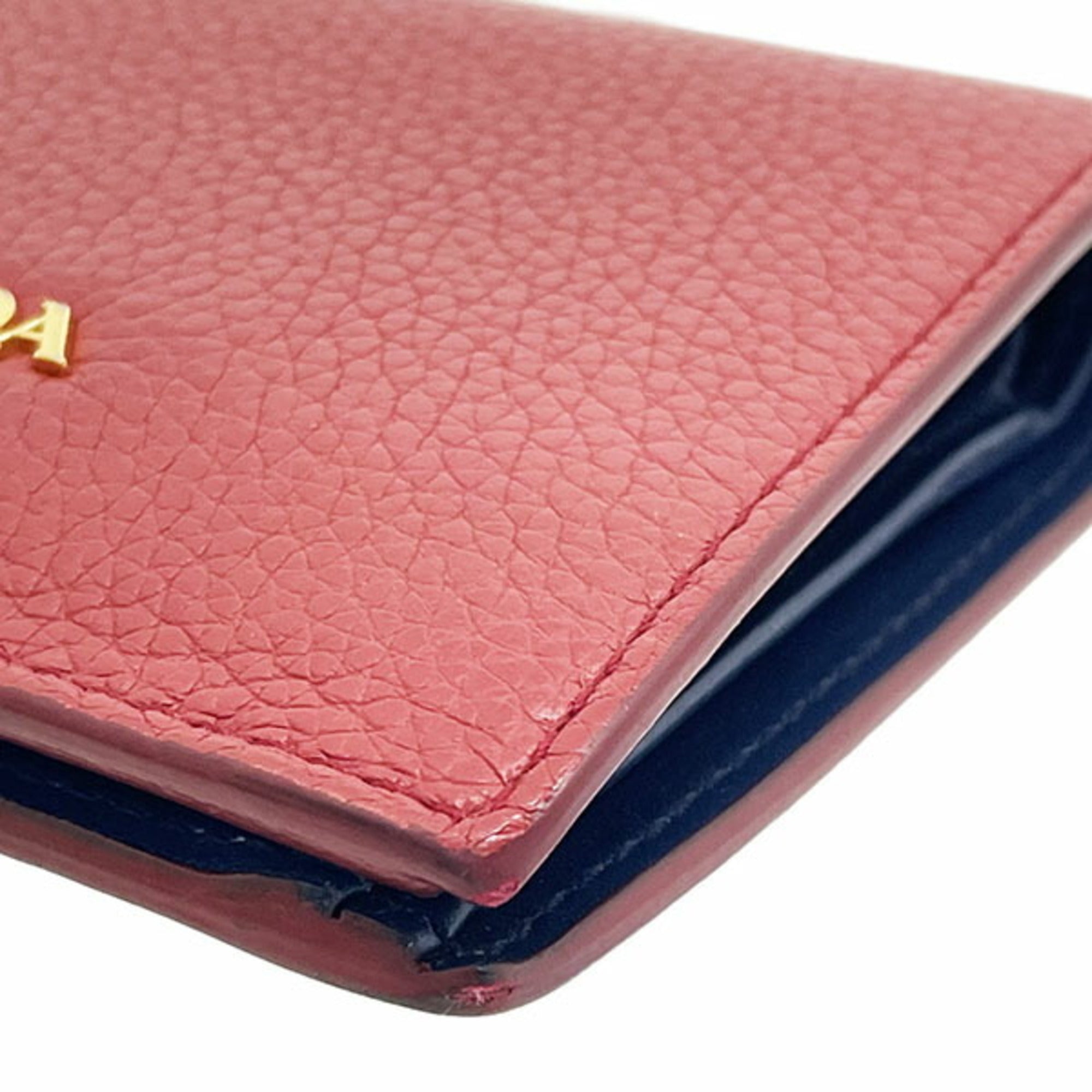 Prada Red Color Leather Wallet (Bi-Fold) (Pre-Owned)