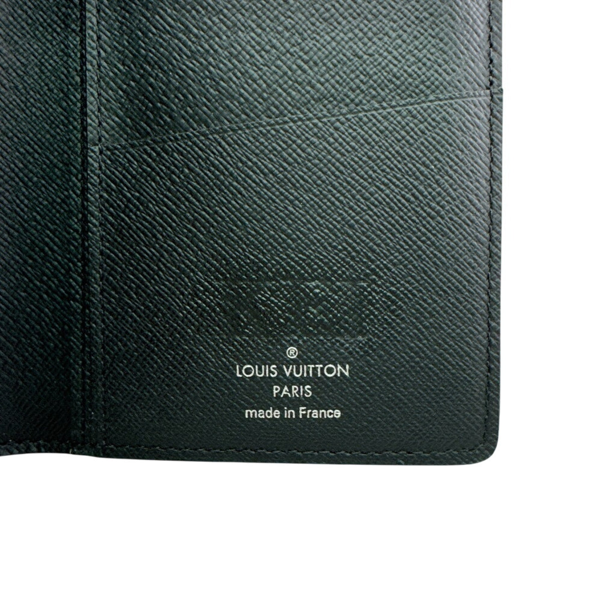 Louis Vuitton Damier Black Leather Long Wallet (Bi-Fold) (Pre-Owned)