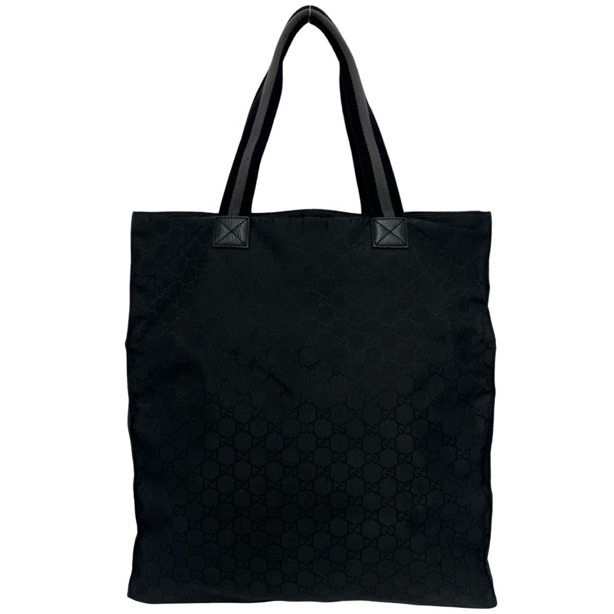 Gucci Black Nylon Leather Handbag Shoulder Bag Tote Bag (Pre-Owned)