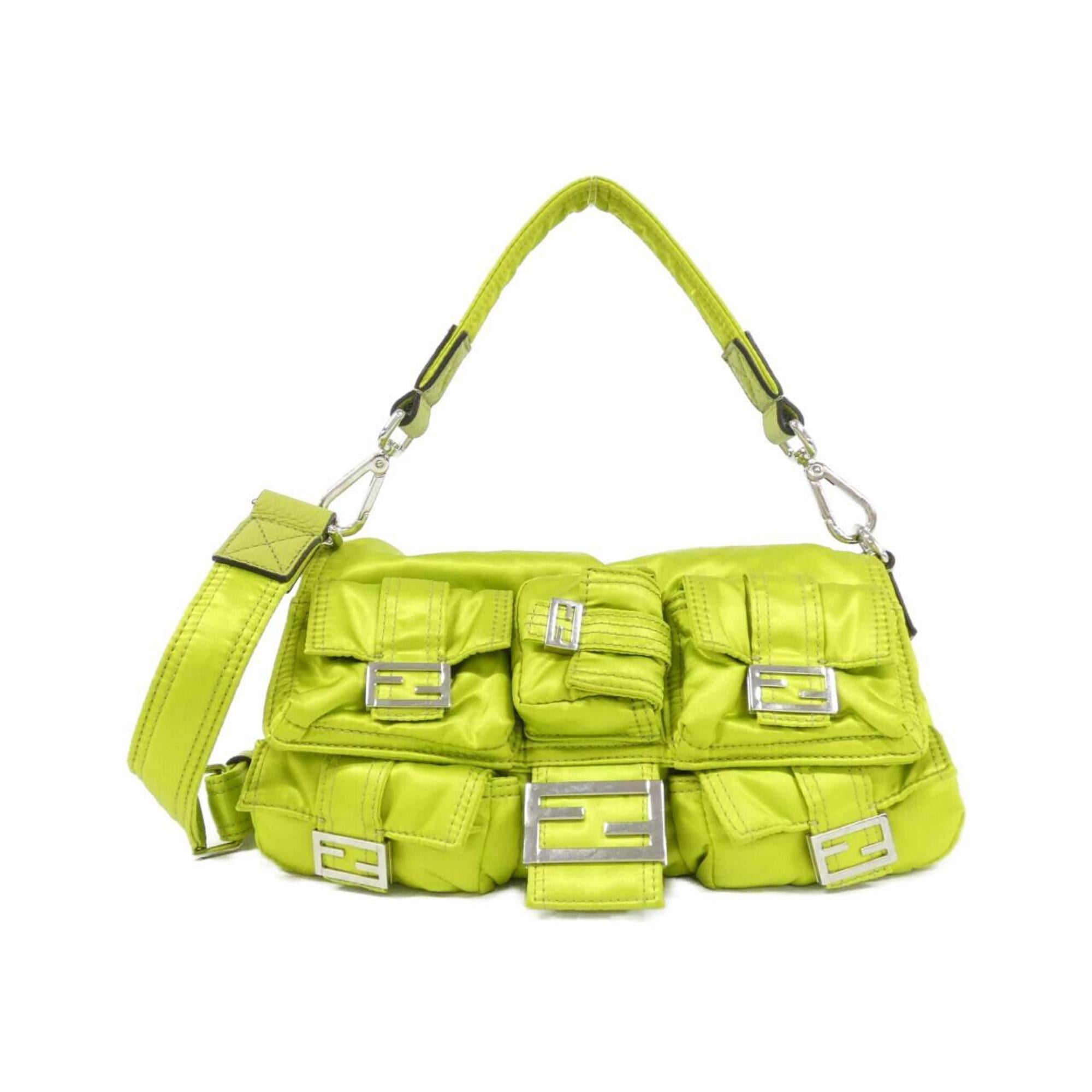 Fendi Green Nylon Shoulder Bag (Pre-Owned)