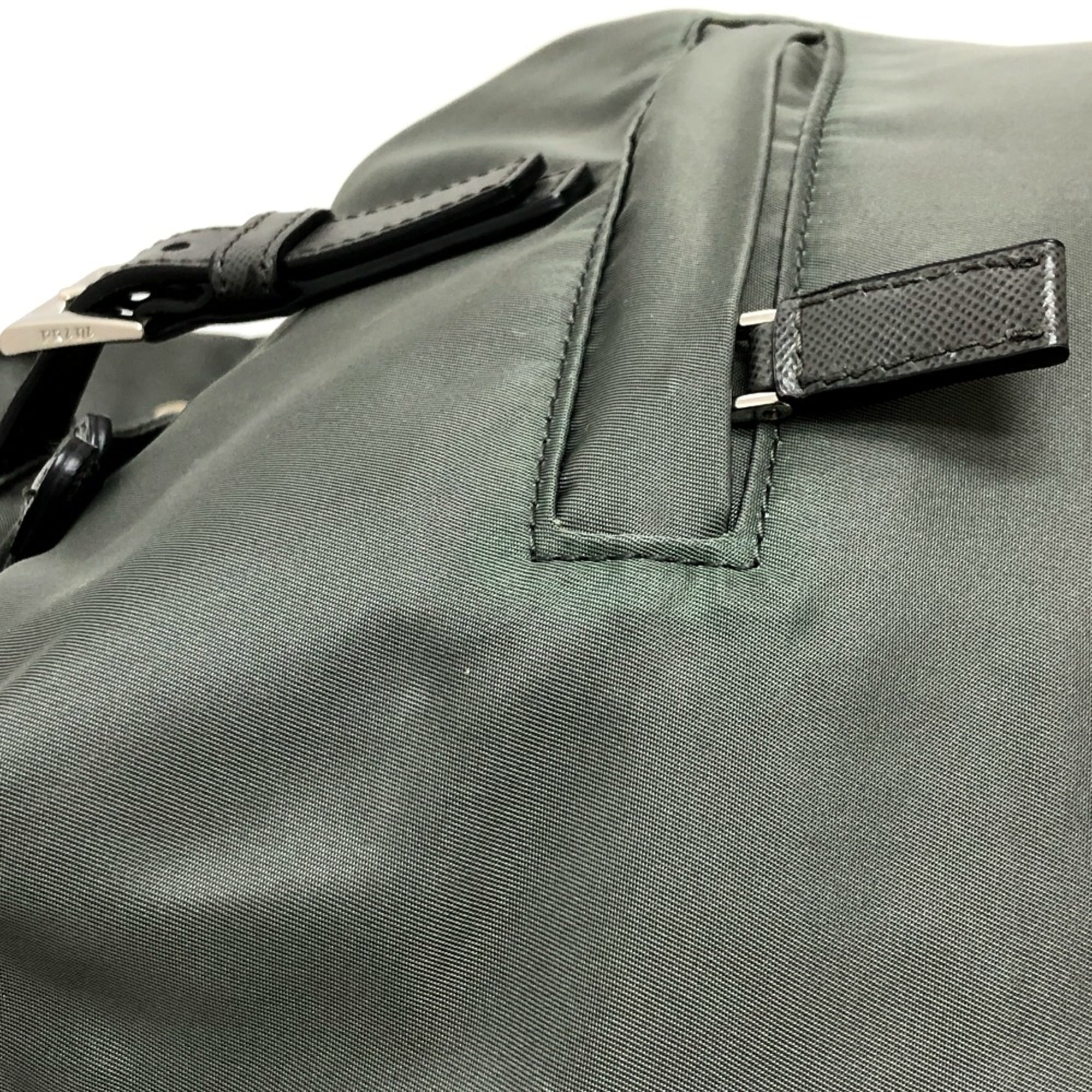 Prada Gray Leather Backpack (Pre-Owned)