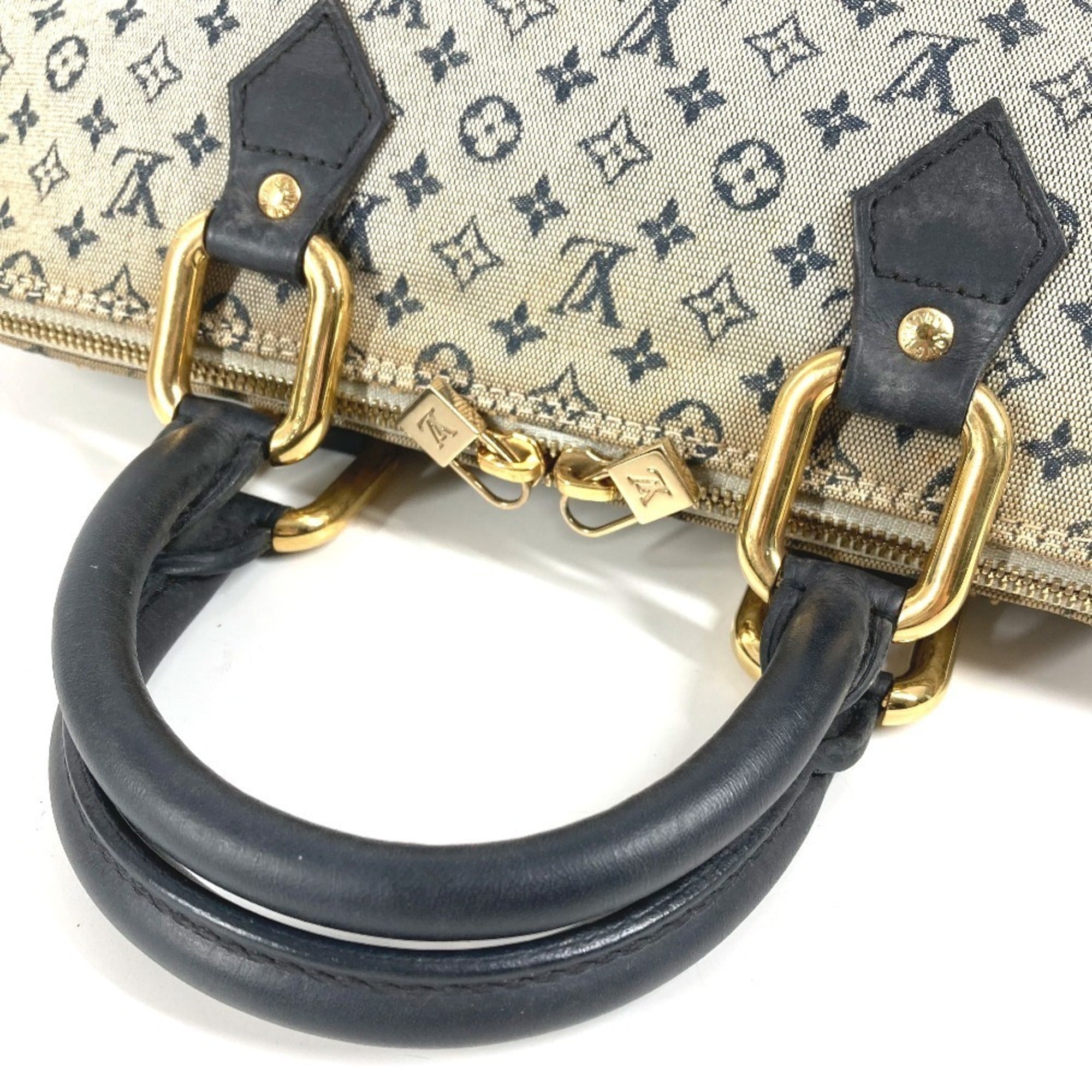 Louis Vuitton Galle Marron Monogram Navy Monogram Mini Boston Bag Handbag (Pre-Owned)
