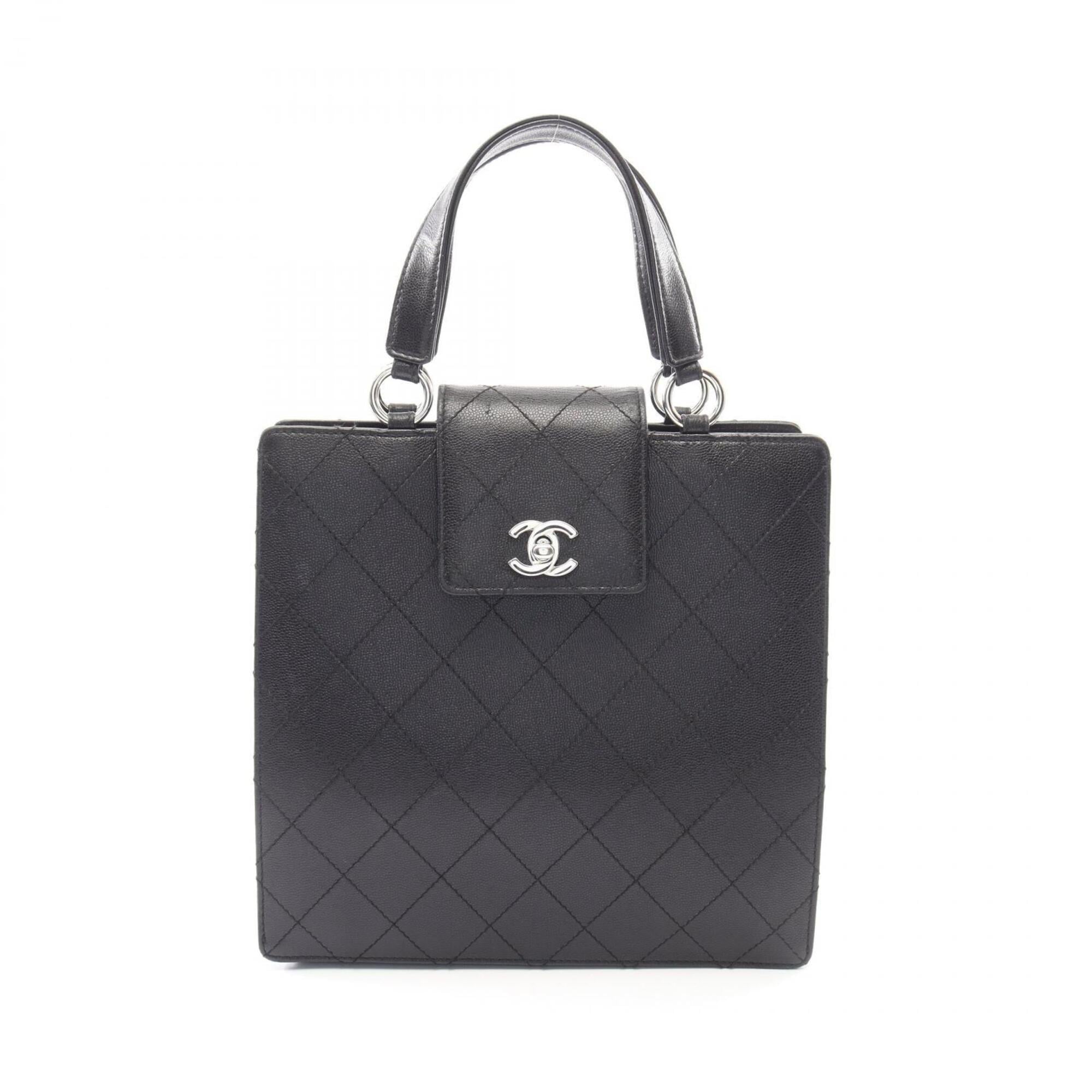 Chanel Black Leather Handbag (Pre-Owned)