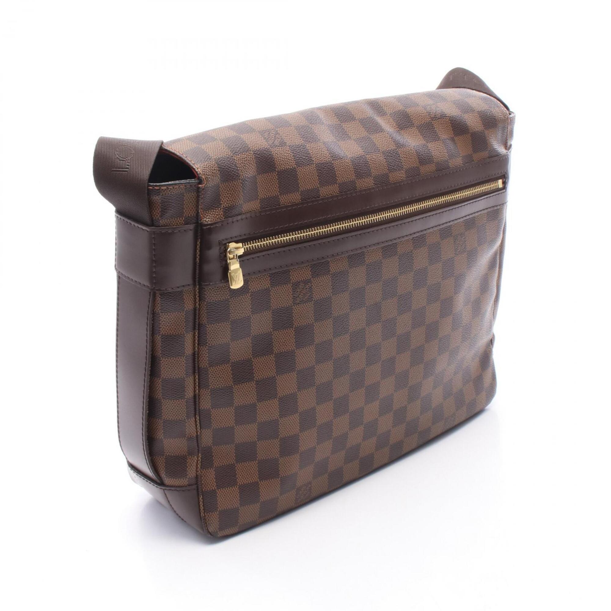 Louis Vuitton Brown Coated Canvas Leather Handbag Shoulder Bag (Pre-Owned)