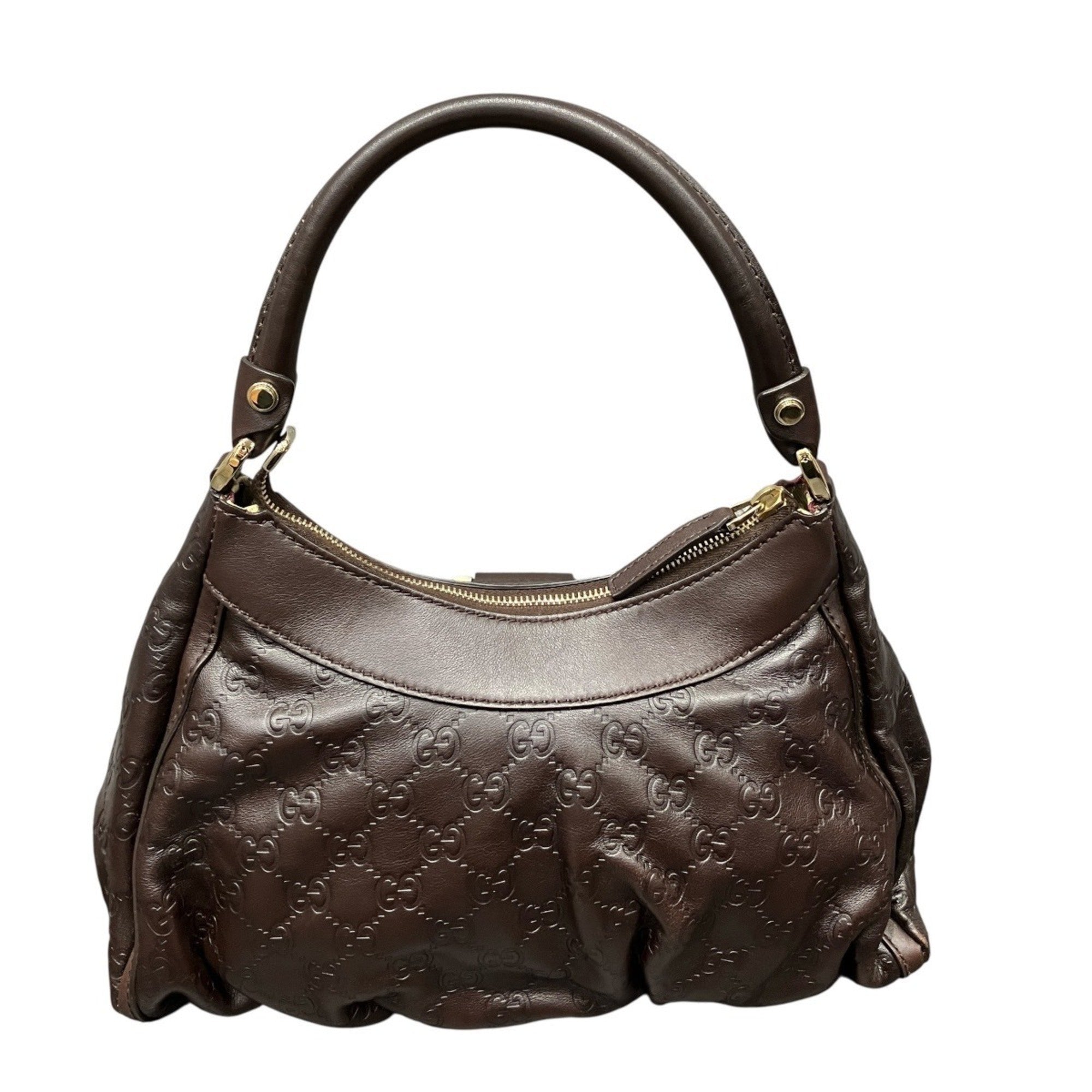 Gucci Chocolate Dark Brown Leather Handbag (Pre-Owned)