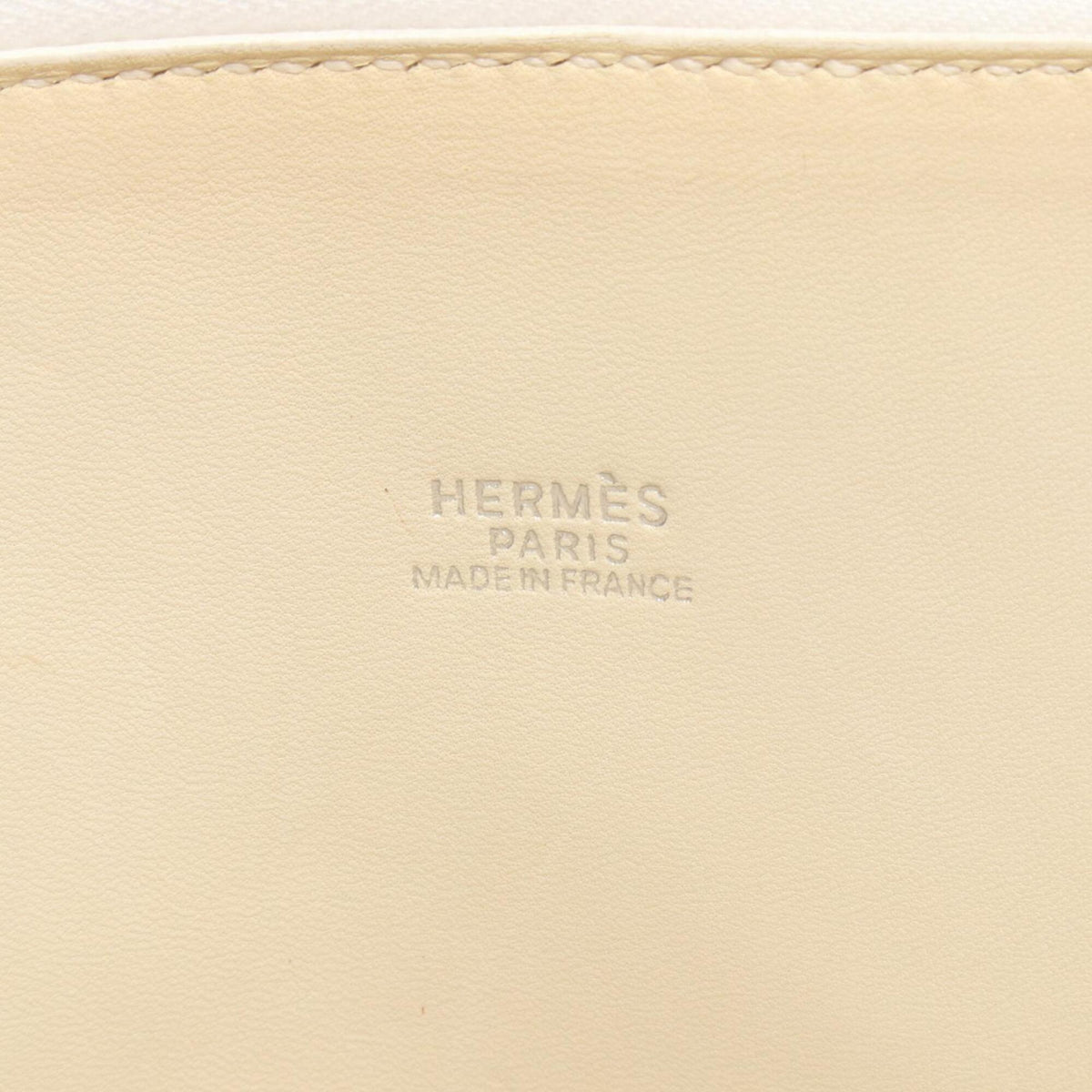 Hermes White Taurillon Clemence Leather Handbag (Pre-Owned)