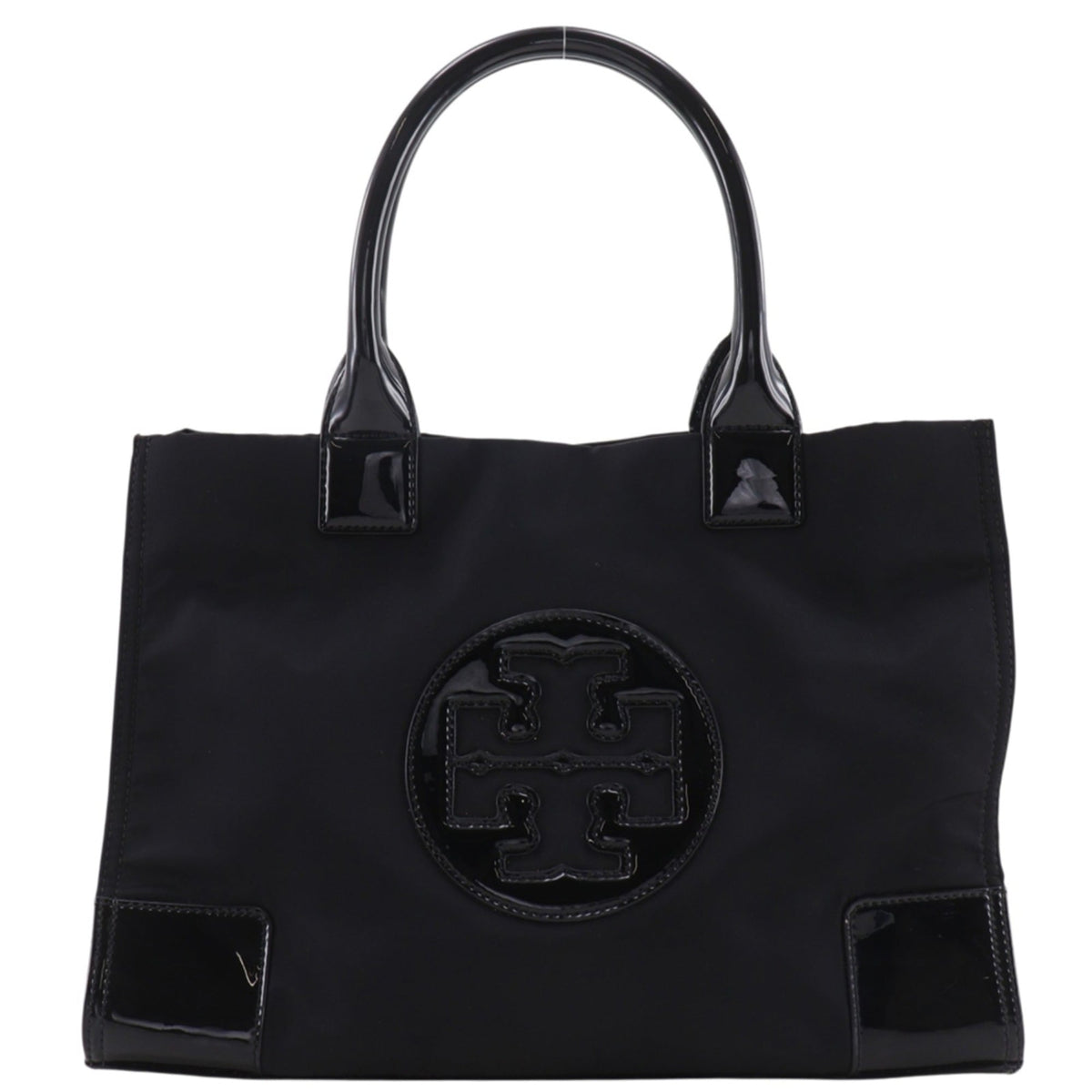 Tory Burch Black Nylon Patent Leather Tote Bag (Pre-Owned)