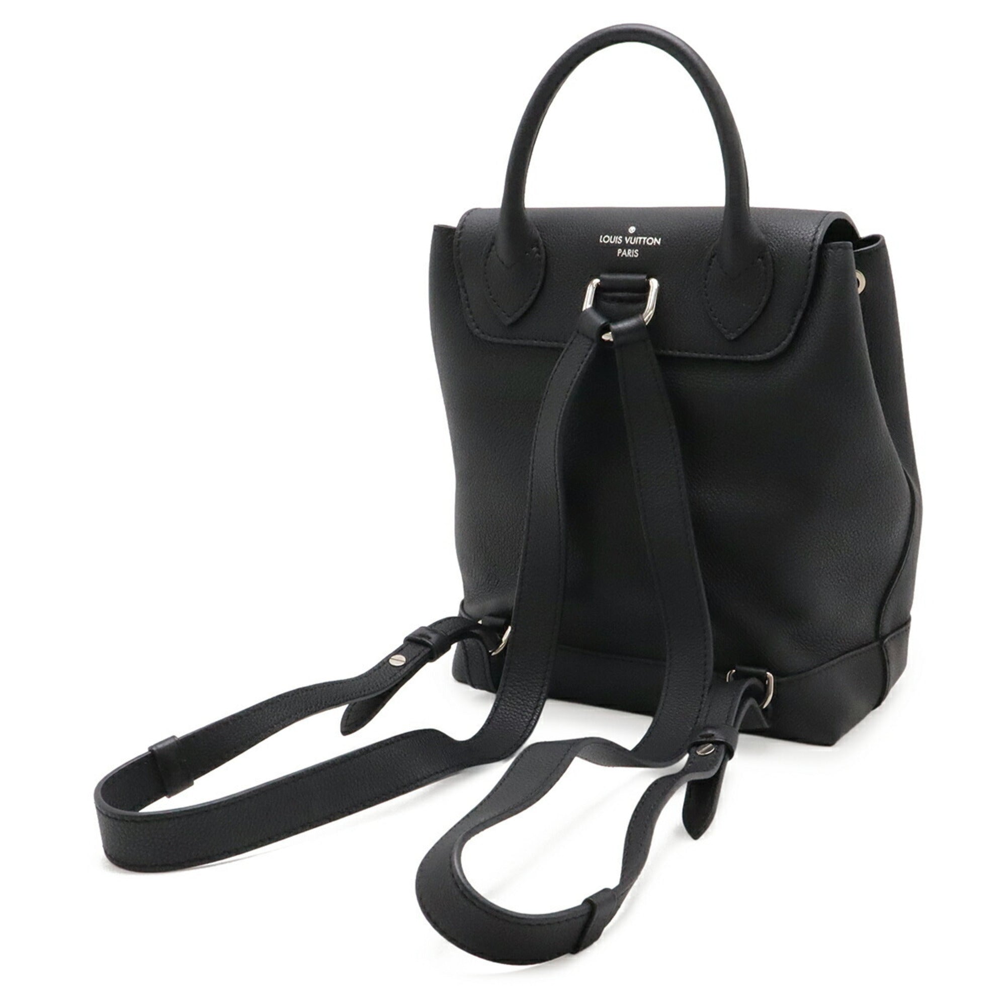 Louis Vuitton Black Noir Leather Backpack (Pre-Owned)