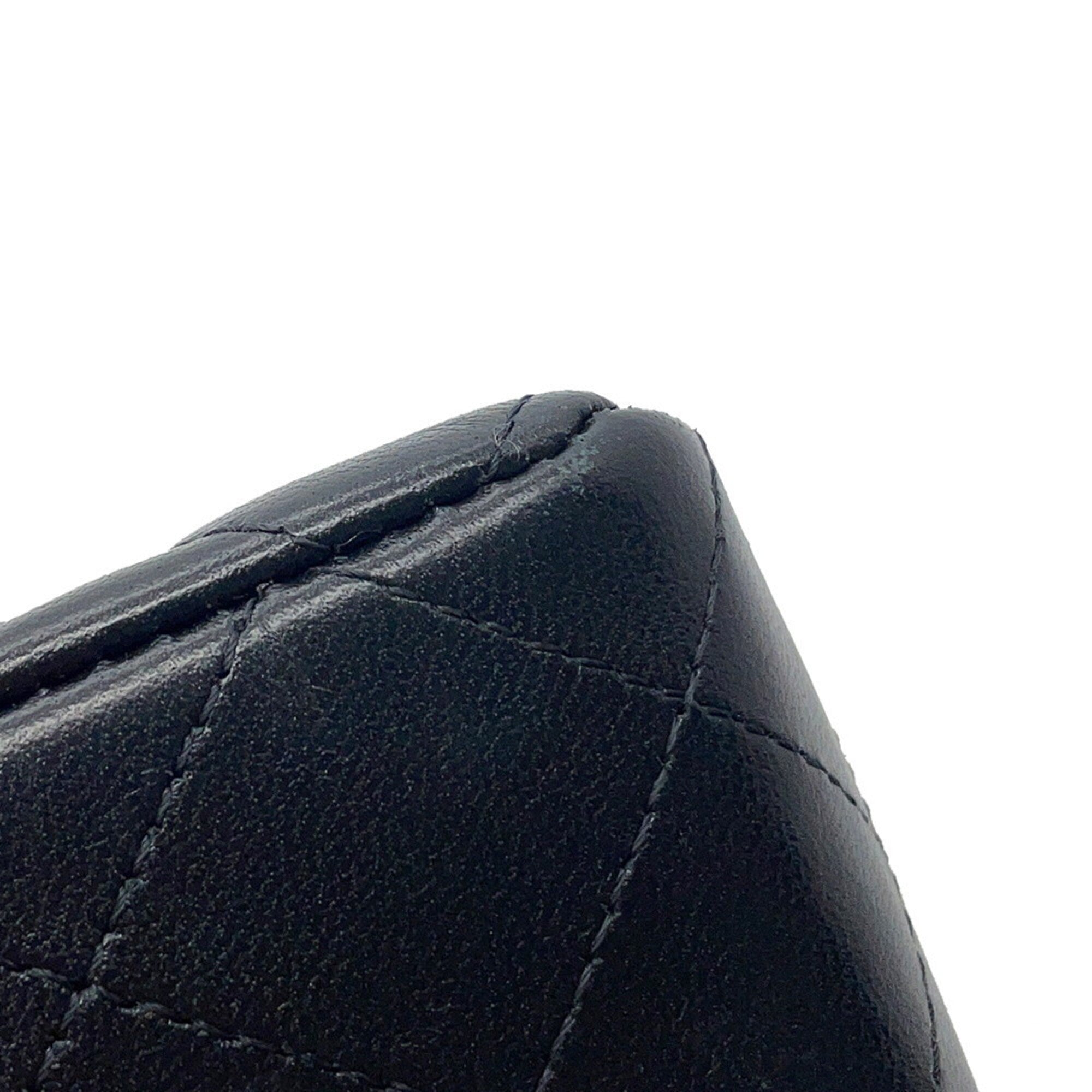 Chanel Matelasse Black Leather Handbag Shoulder Bag (Pre-Owned)
