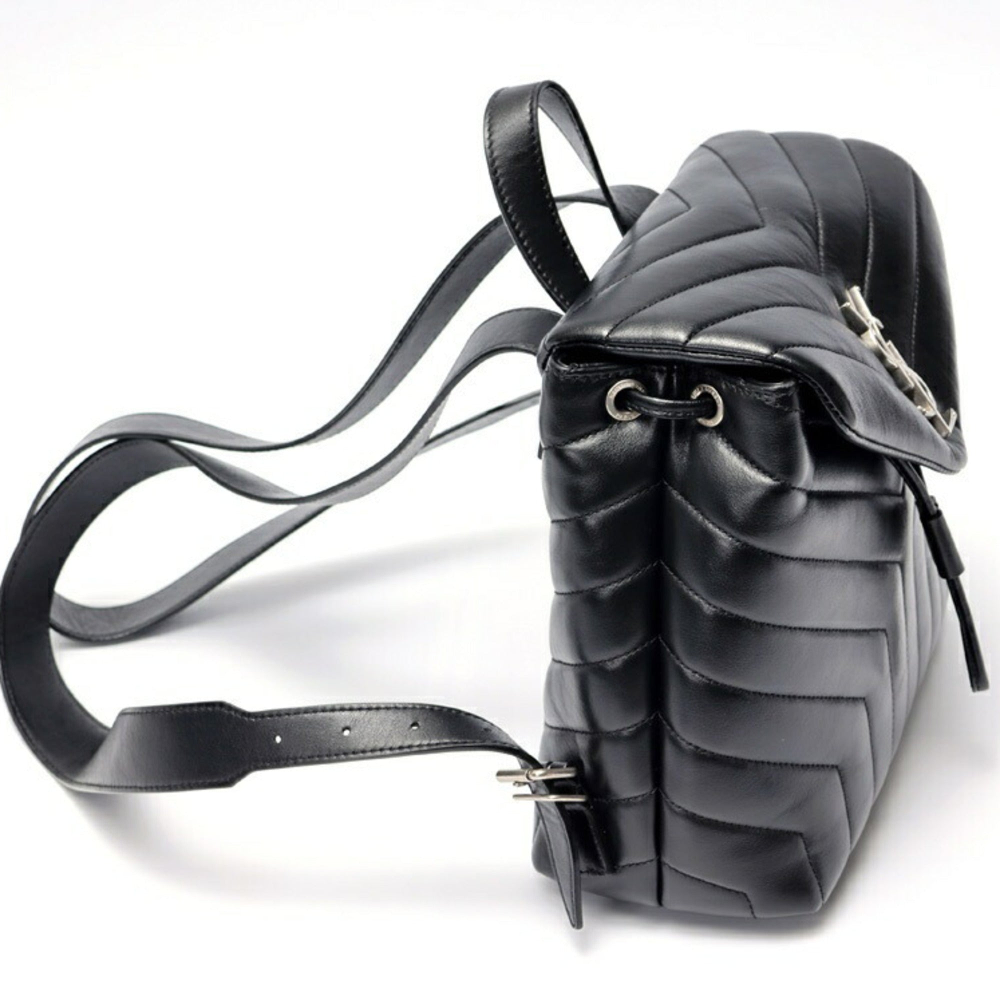 Saint Laurent Black Leather Backpack (Pre-Owned)