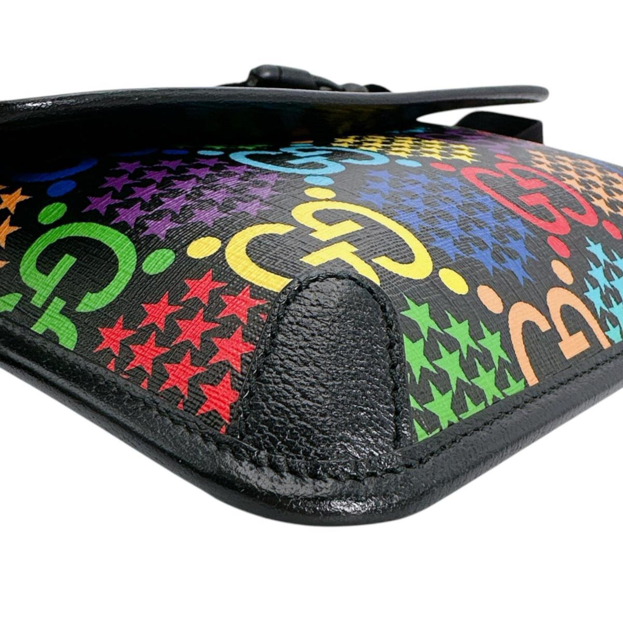 Gucci Black Multi-Color Leather Fanny Pack (Pre-Owned)
