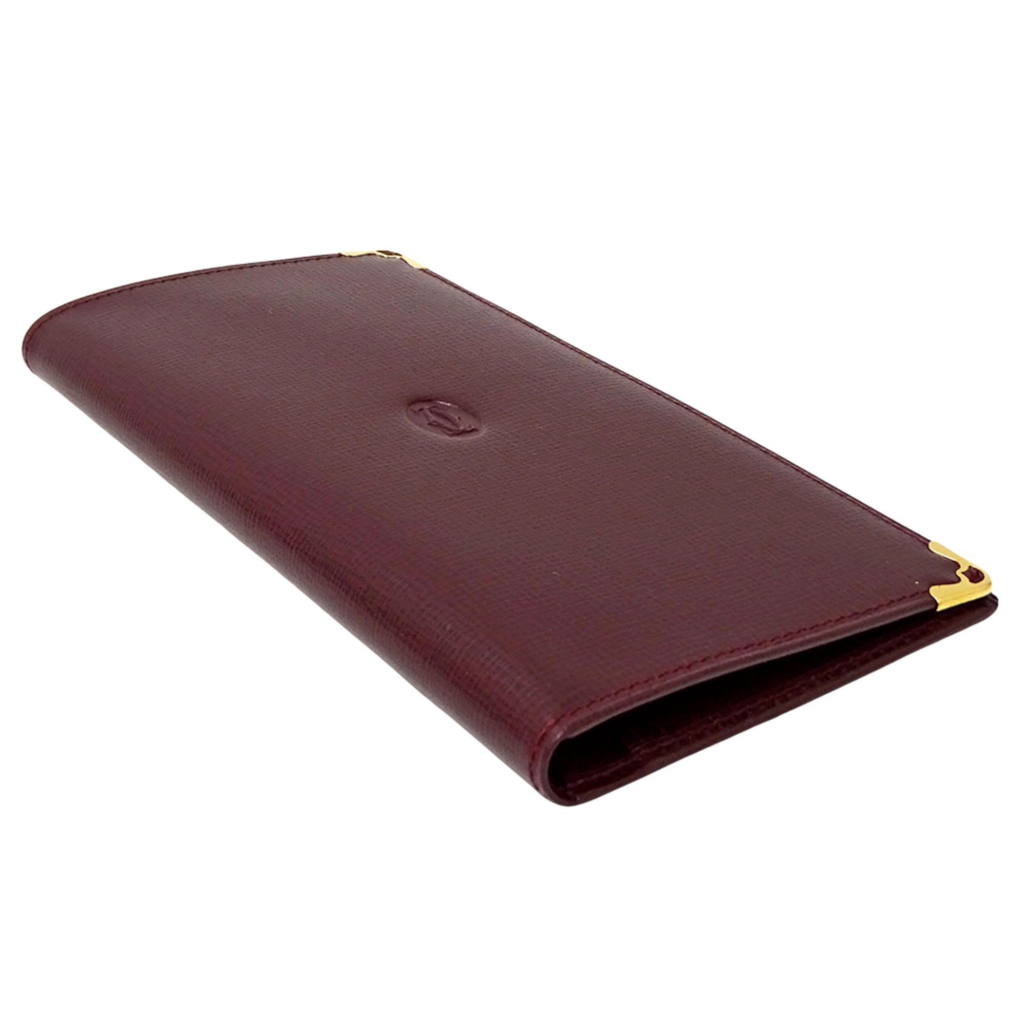 Cartier Bordeaux Red Color Wine Red Leather (Pre-Owned)