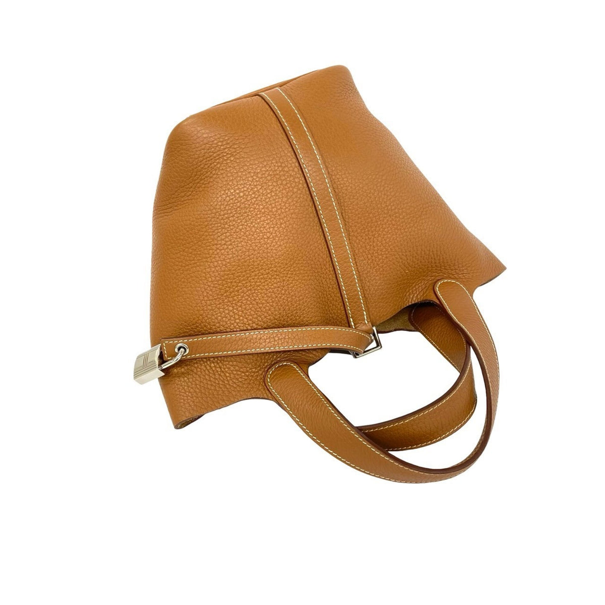 Hermes Brown Taurillon Clemence Leather Handbag Tote Bag (Pre-Owned)