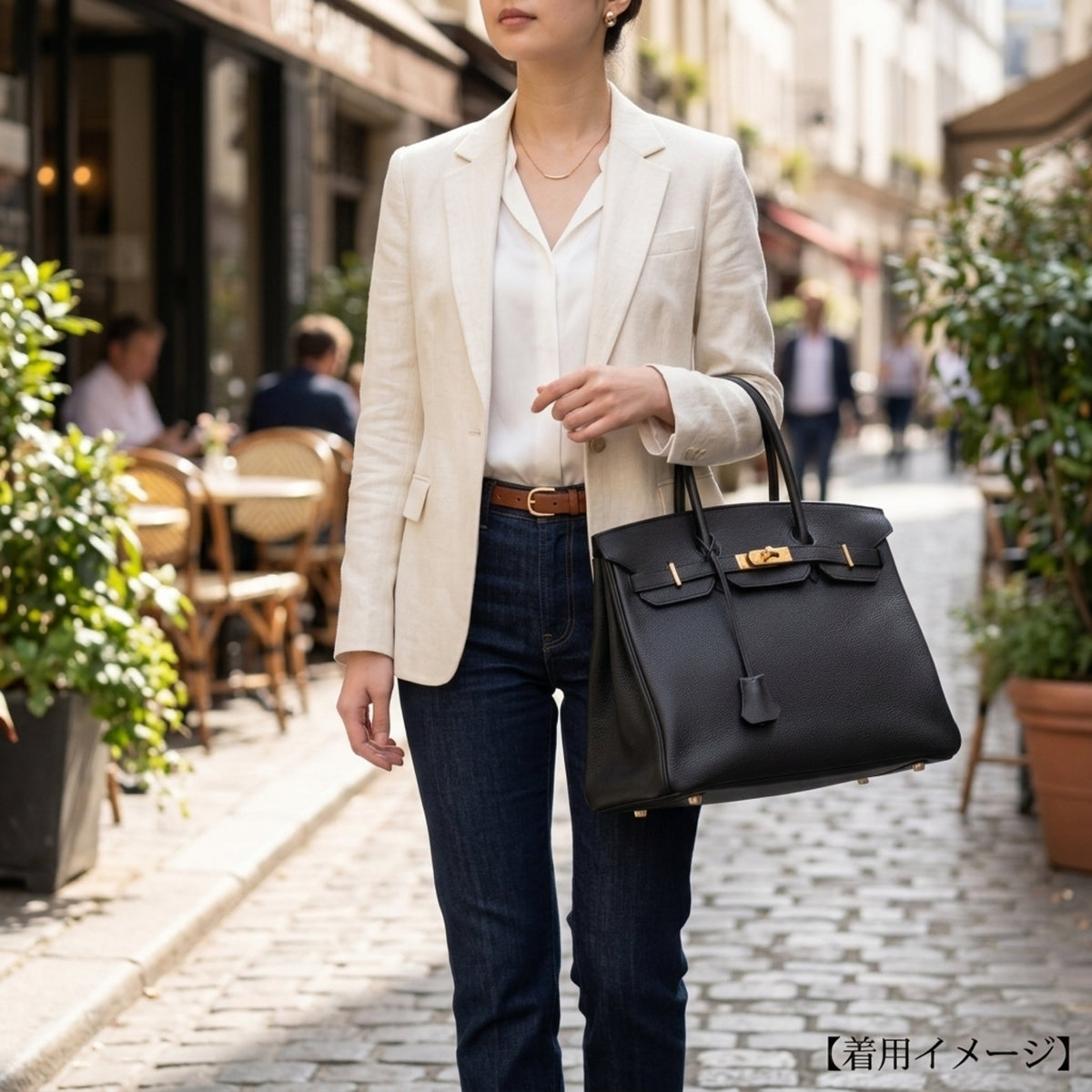 Hermes Black Togo Leather Handbag (Pre-Owned)
