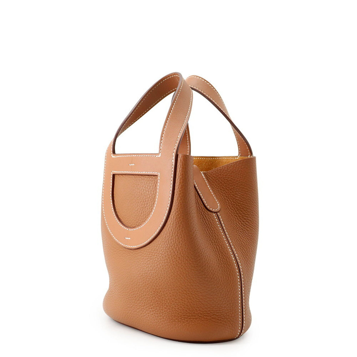 Hermes Kara Gold Taurillon Clemence Leather Swift Leather Tote Bag (Pre-Owned)