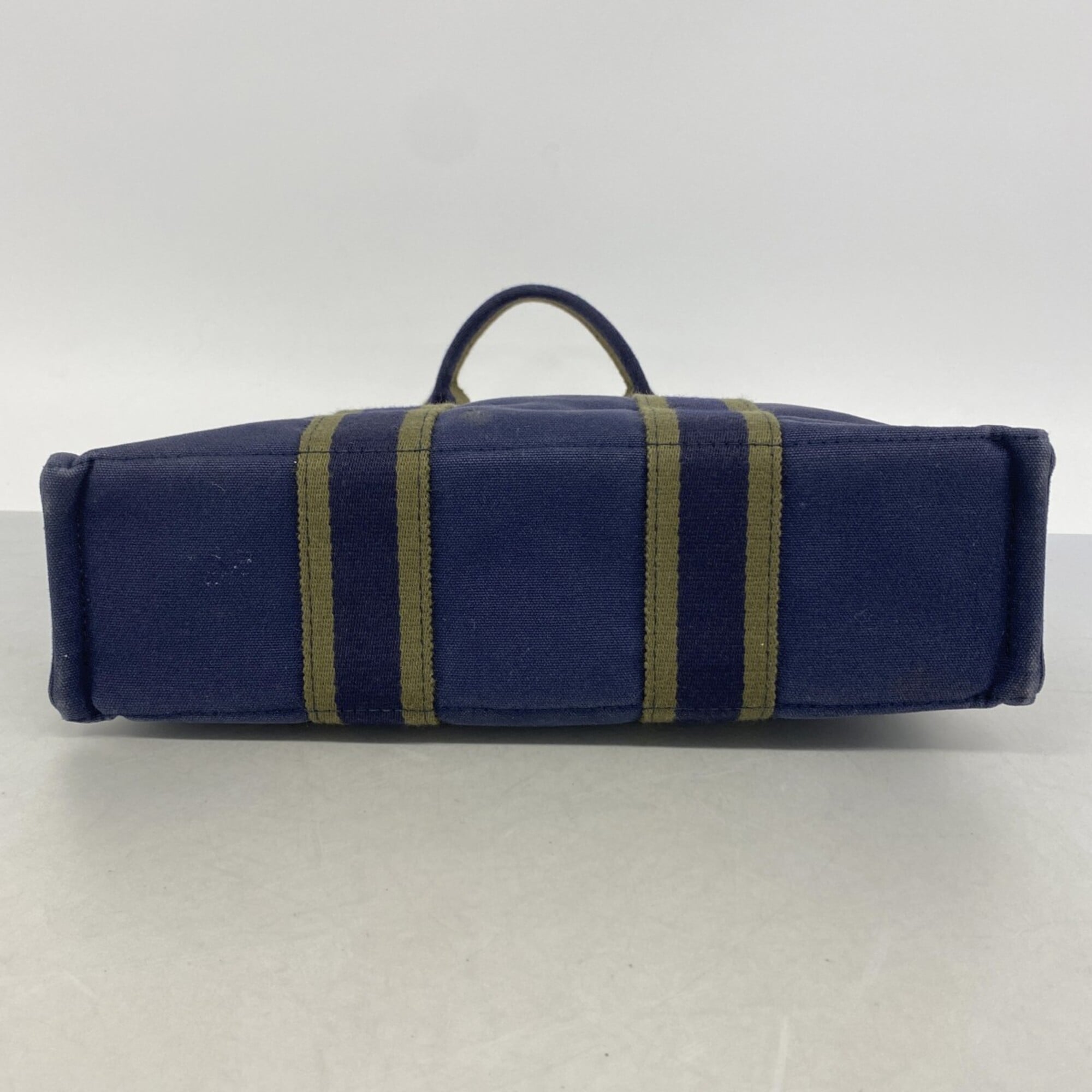 Hermes Navy Canvas Handbag (Pre-Owned)