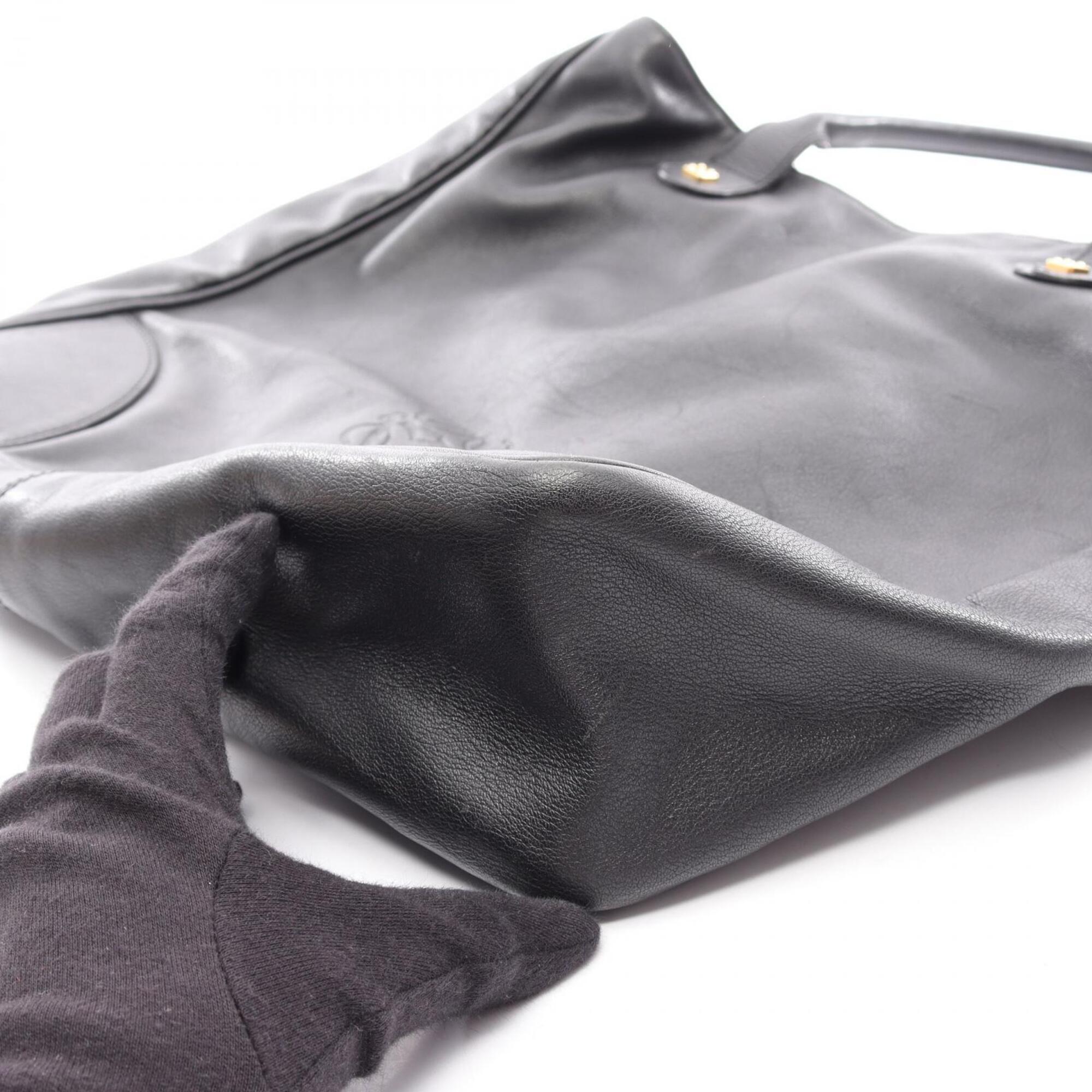 Loewe Black Leather Handbag Tote Bag (Pre-Owned)