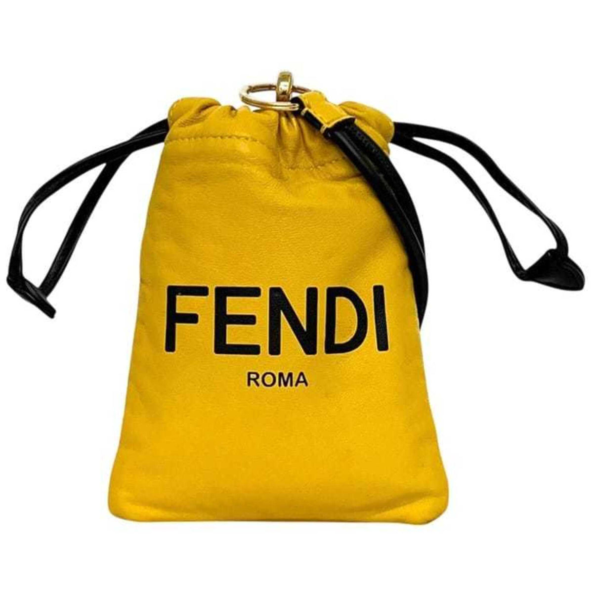 Fendi Yellow Leather Pouch Shoulder Bag (Pre-Owned)