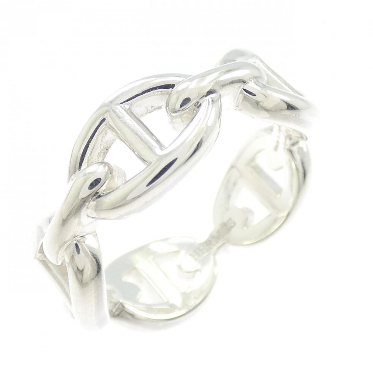 Hermes Silver 925 Band Ring (Pre-Owned)