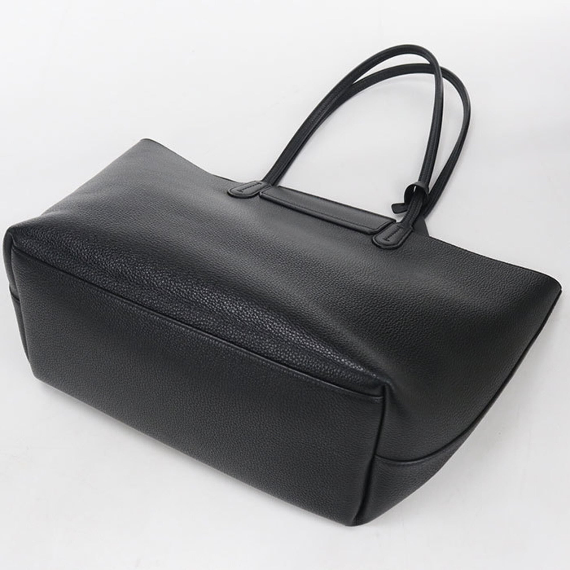 Salvatore Ferragamo Black Leather Pouch Tote Bag (Pre-Owned)