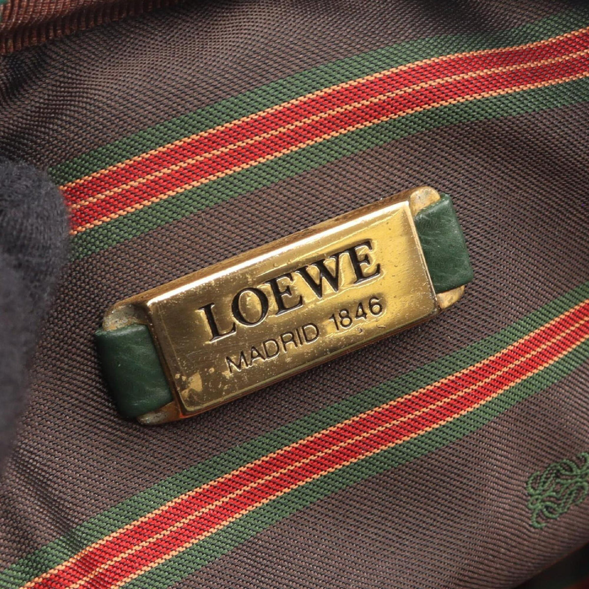 Loewe Blue Green Leather Handbag Shoulder Bag (Pre-Owned)