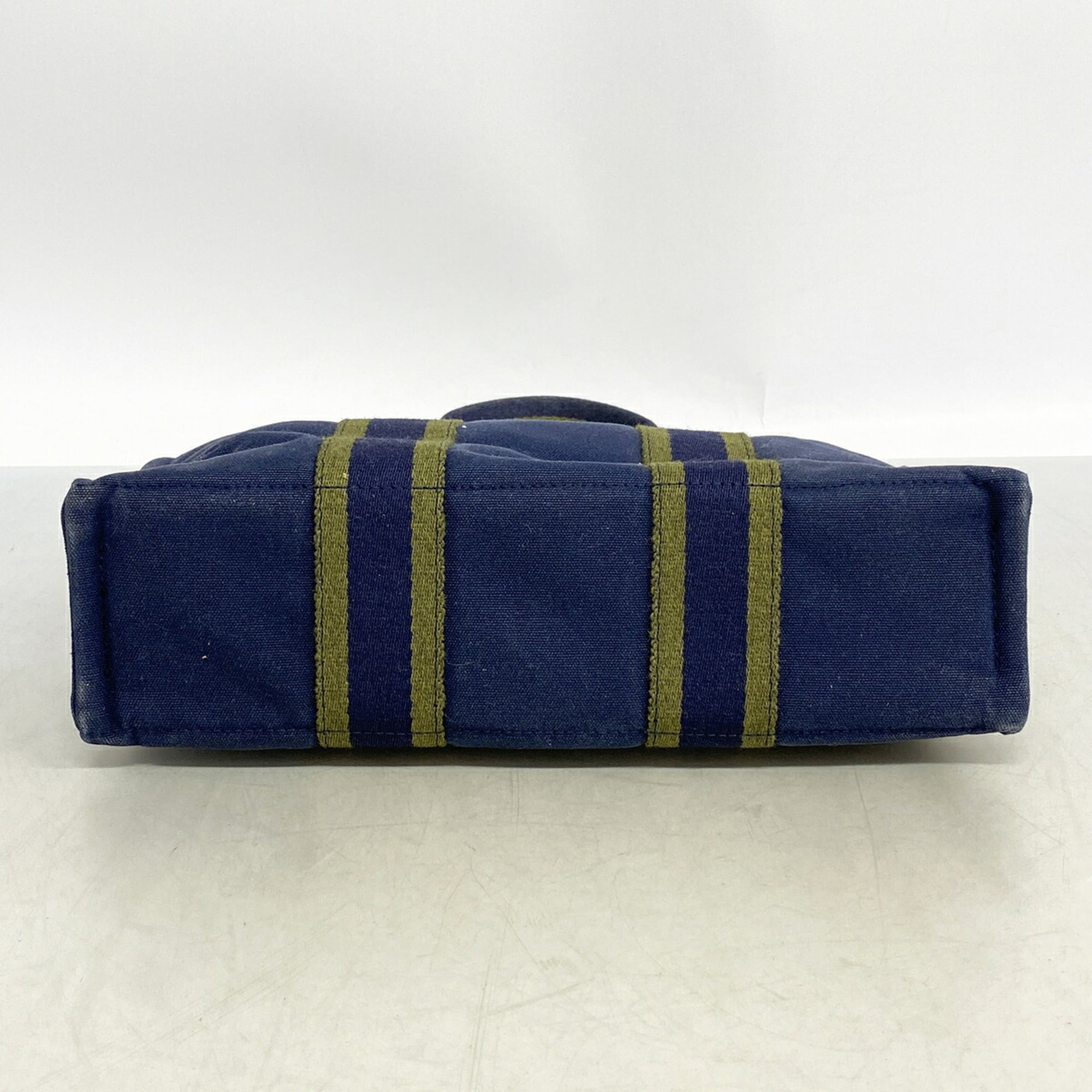 Hermes Navy Canvas Handbag (Pre-Owned)