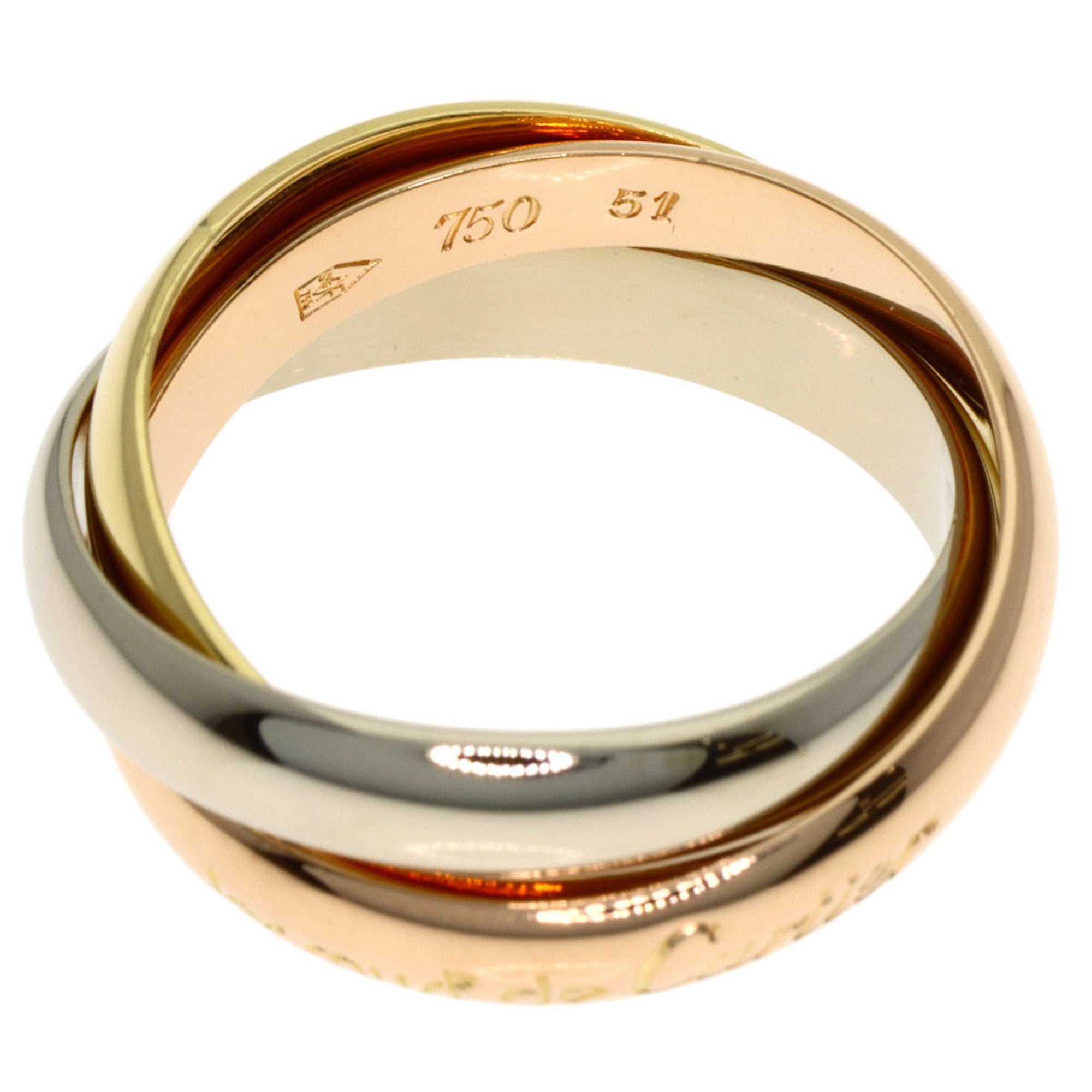Cartier Trinity Yellow Gold (18K) Pink Gold (18K) White Gold (18K) Band Ring (Pre-Owned)