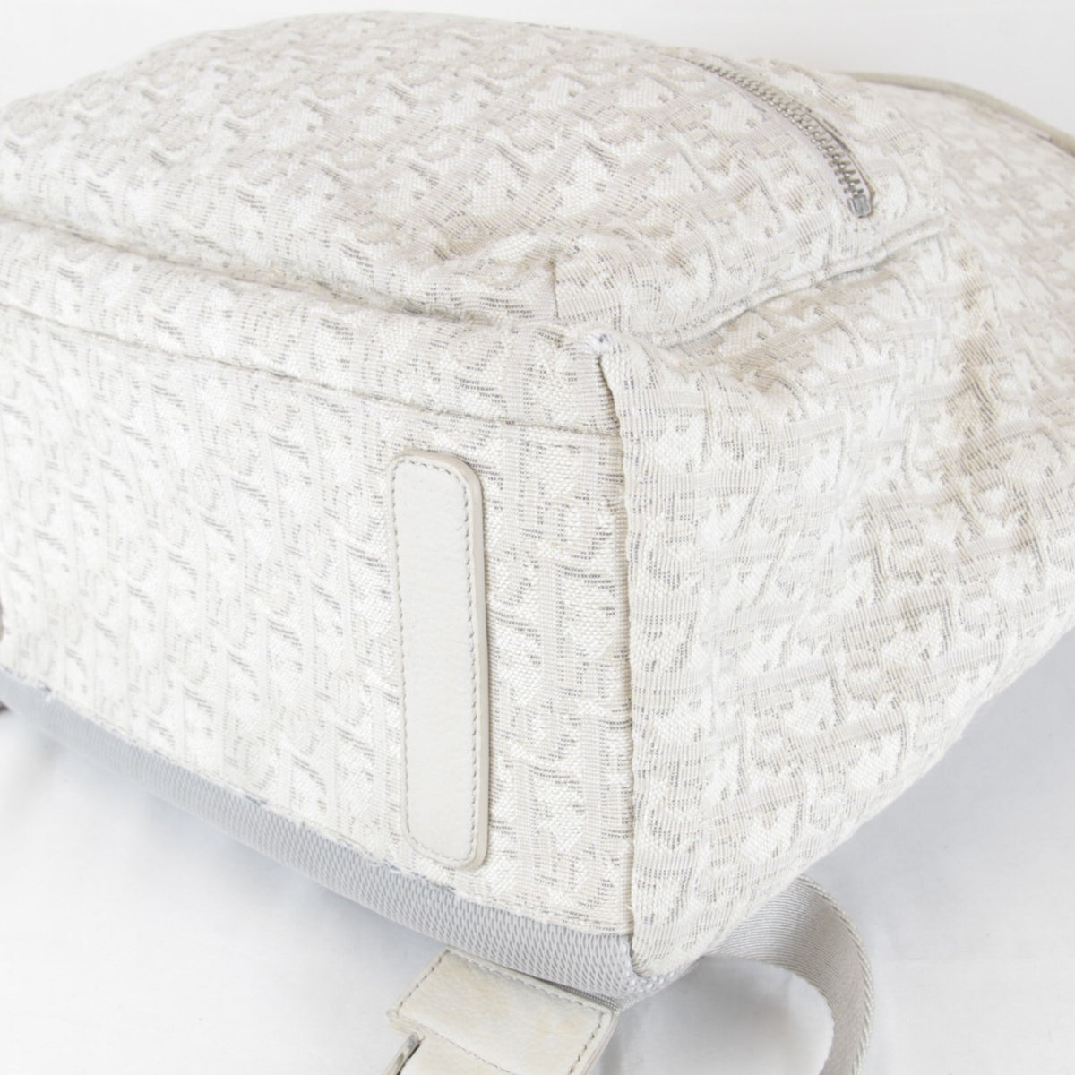Christian Dior White Canvas Leather Backpack (Pre-Owned)