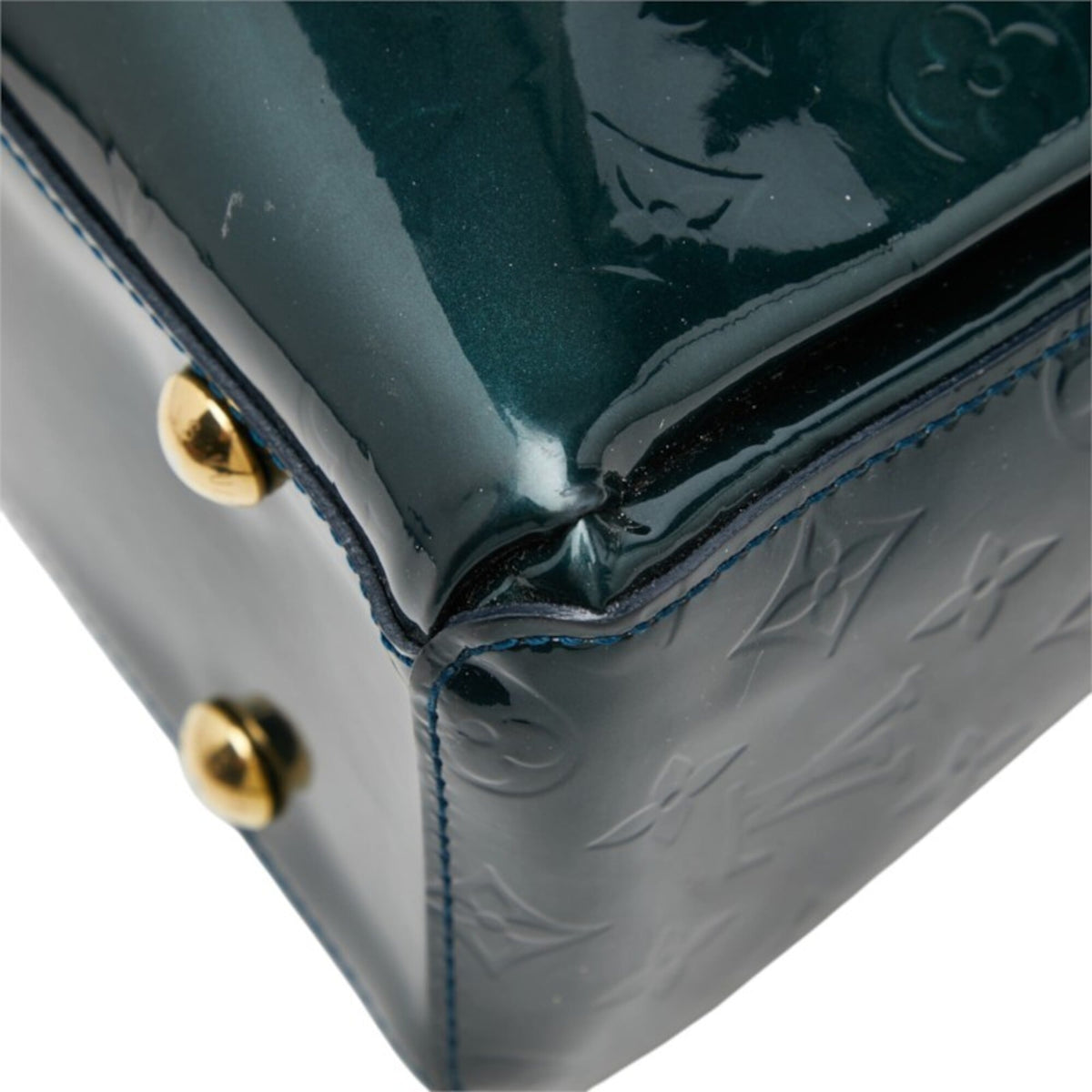Louis Vuitton Blue Nuit Green Monogram Patent Leather Handbag (Pre-Owned)