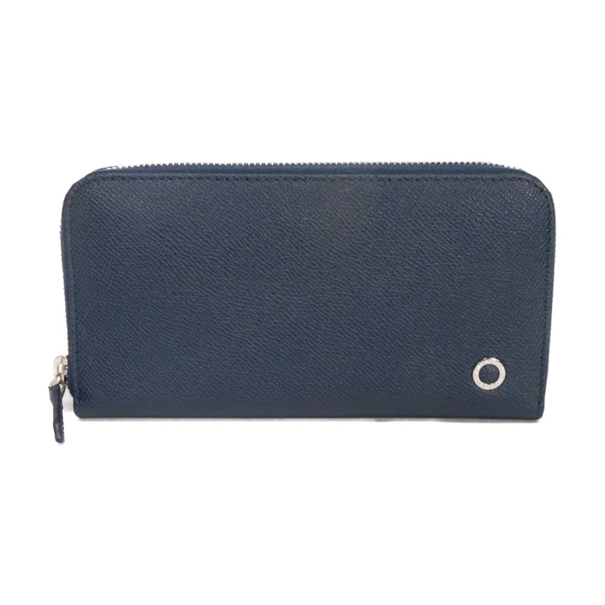 Bvlgari Blue Leather Long Wallet (Bi-Fold) (Pre-Owned)