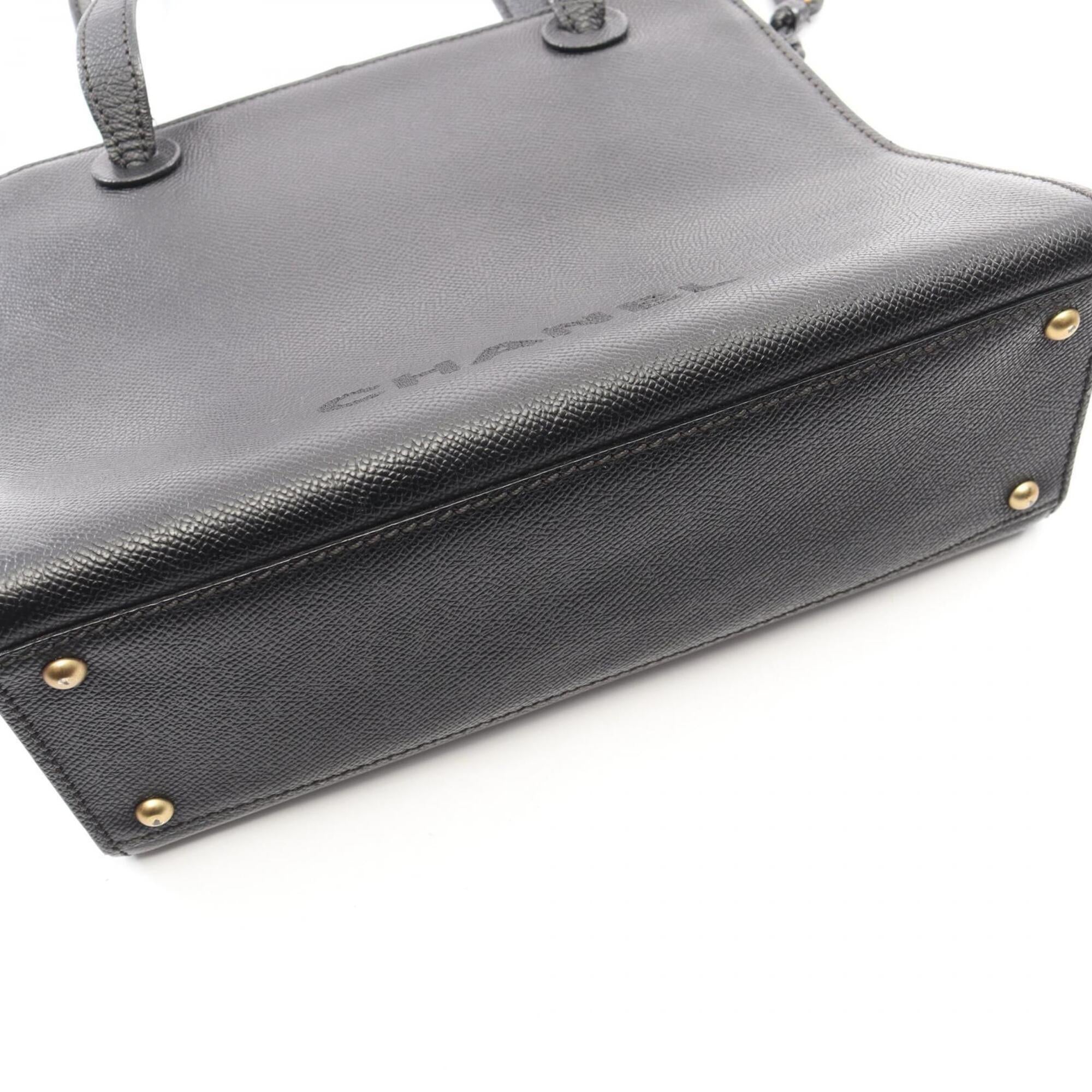 Chanel Black Grained Calfskin Handbag Tote Bag (Pre-Owned)